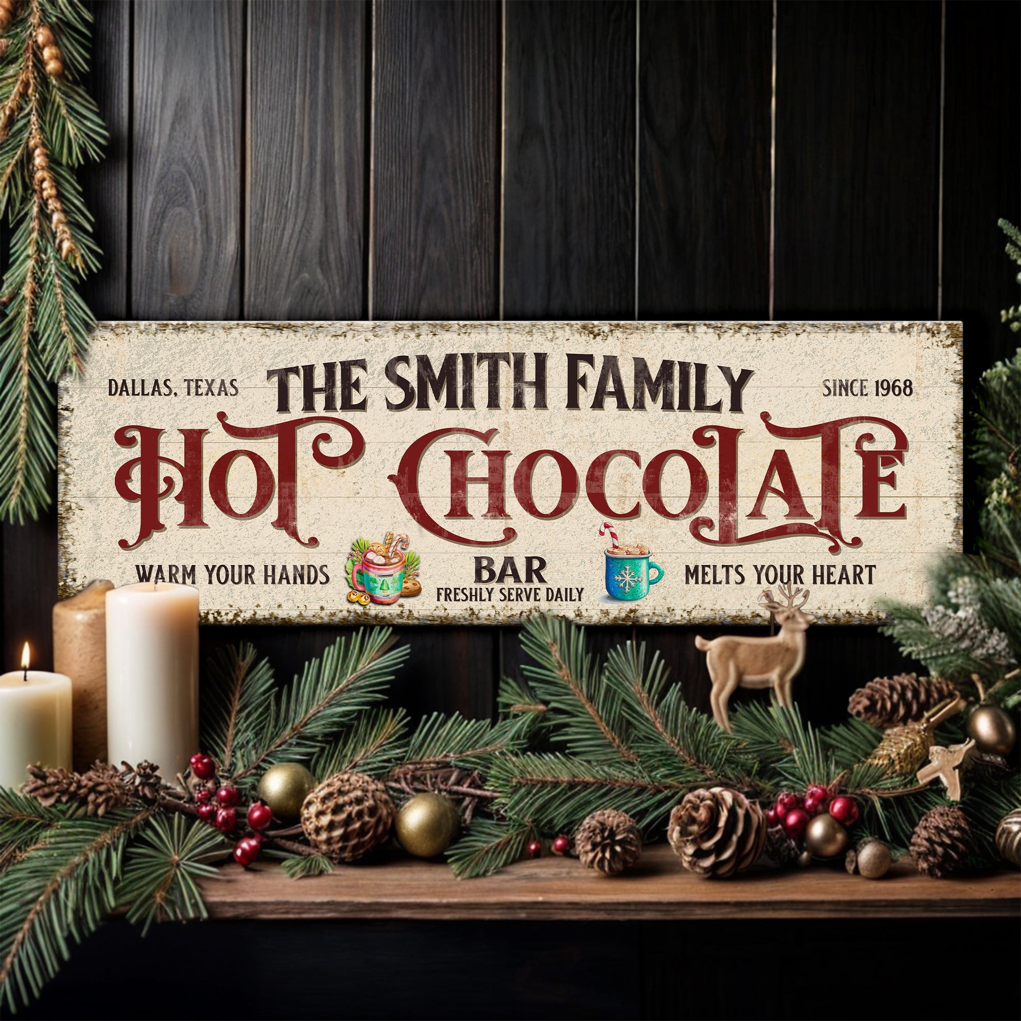 Hot Chocolate Christmas Bar Sign on sale at MyriadMart