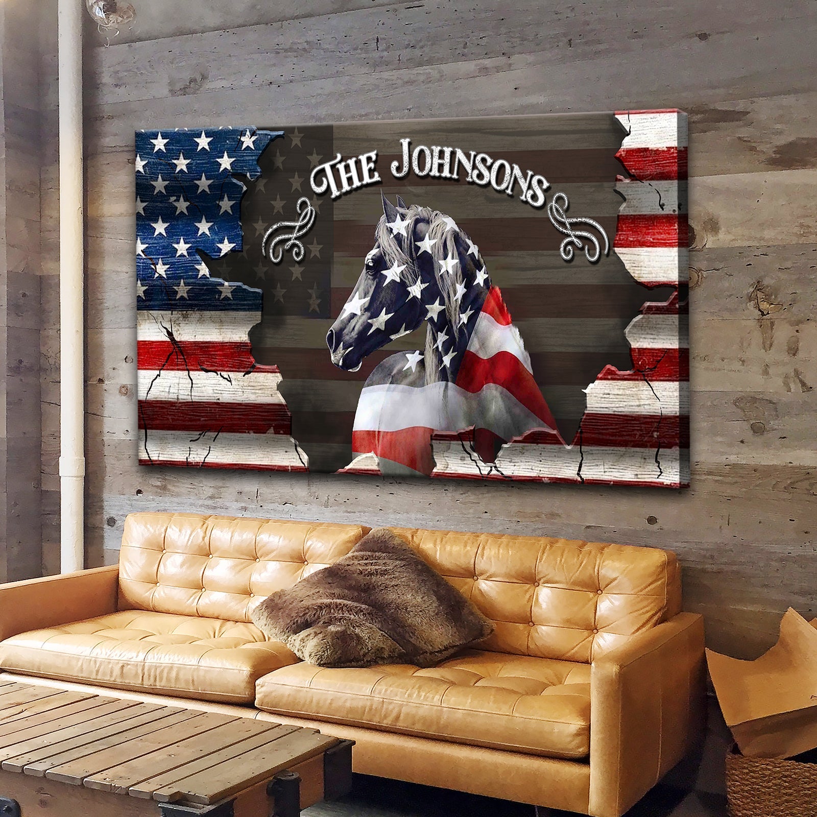 Family Name Sign - American Horse Wall Art on sale at MyriadMart