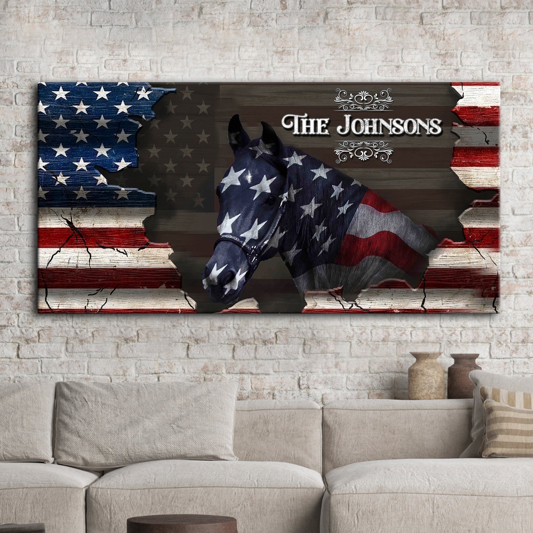 Family Name Sign - American Horse Wall Art on sale at MyriadMart