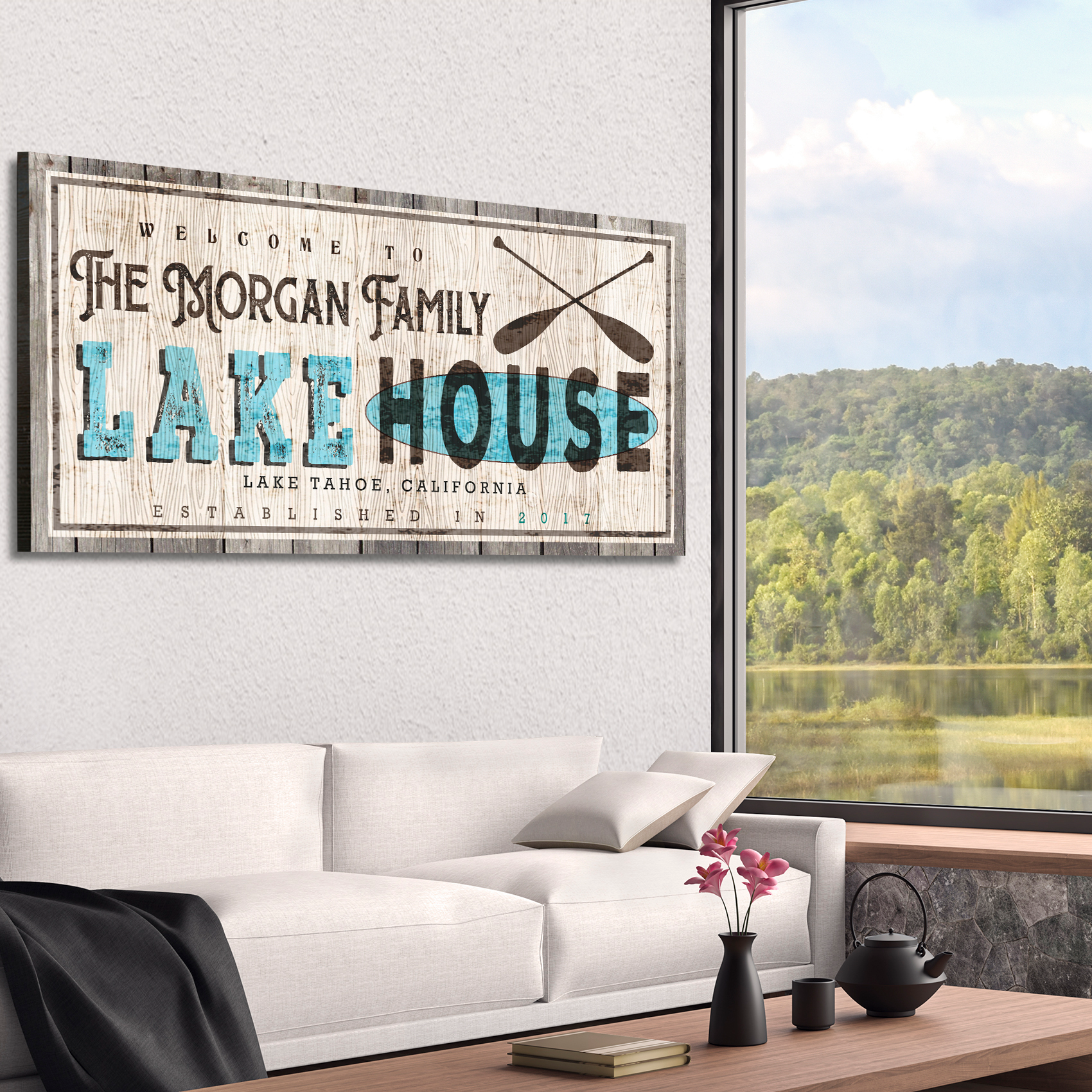Vintage Family Lake House Sign on sale at MyriadMart
