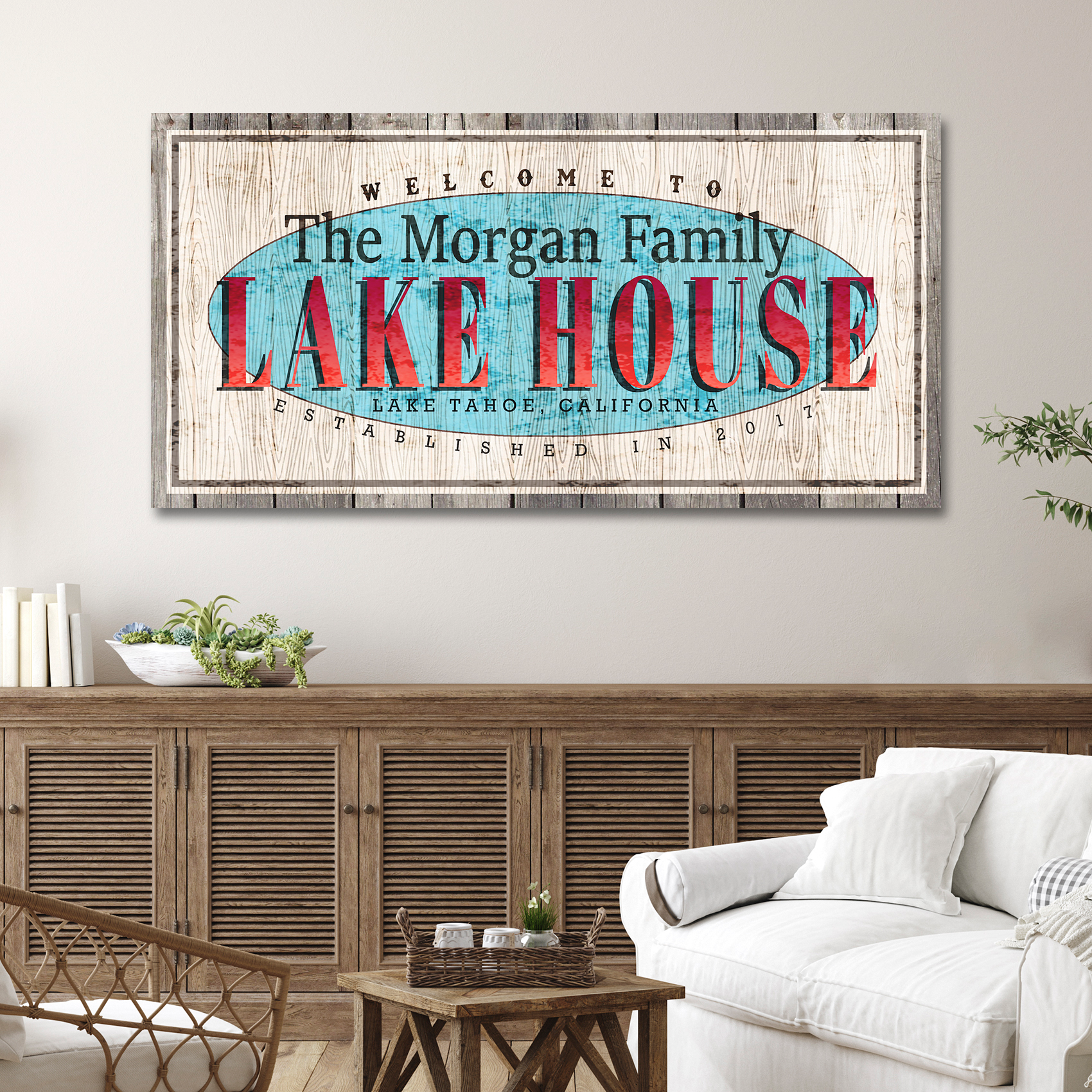 Vintage Family Lake House Sign on sale at MyriadMart