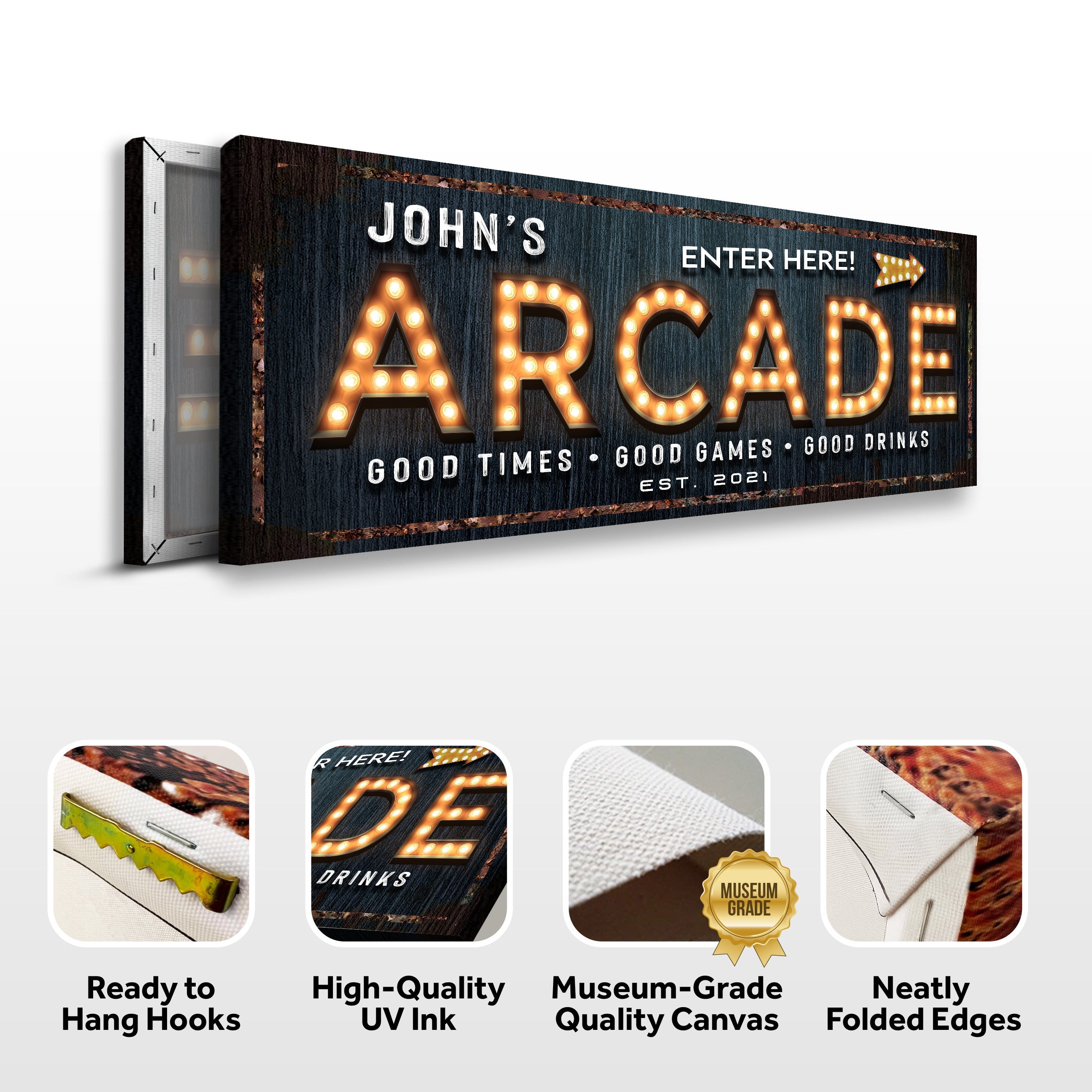 Arcade Enter Here Sign on sale at MyriadMart