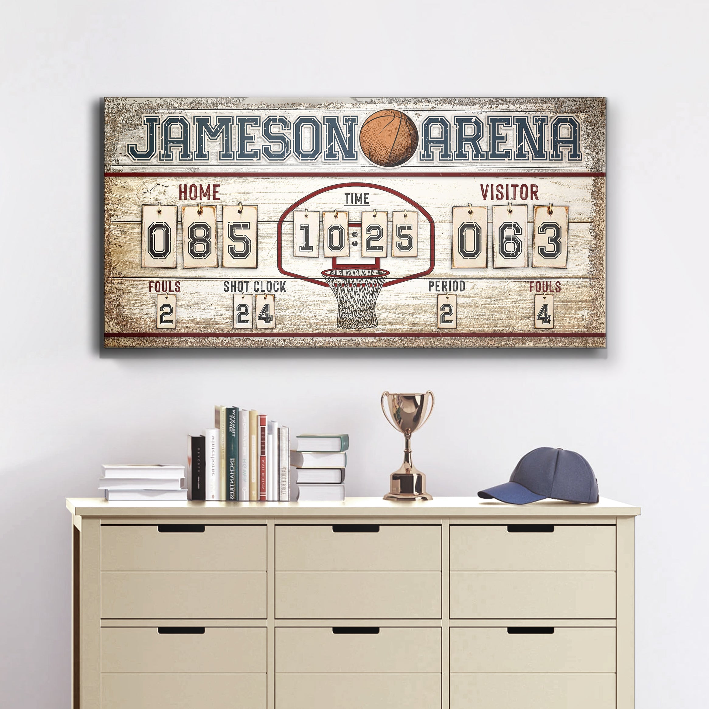 Personalized Basketball Scoreboard Sign on sale at MyriadMart