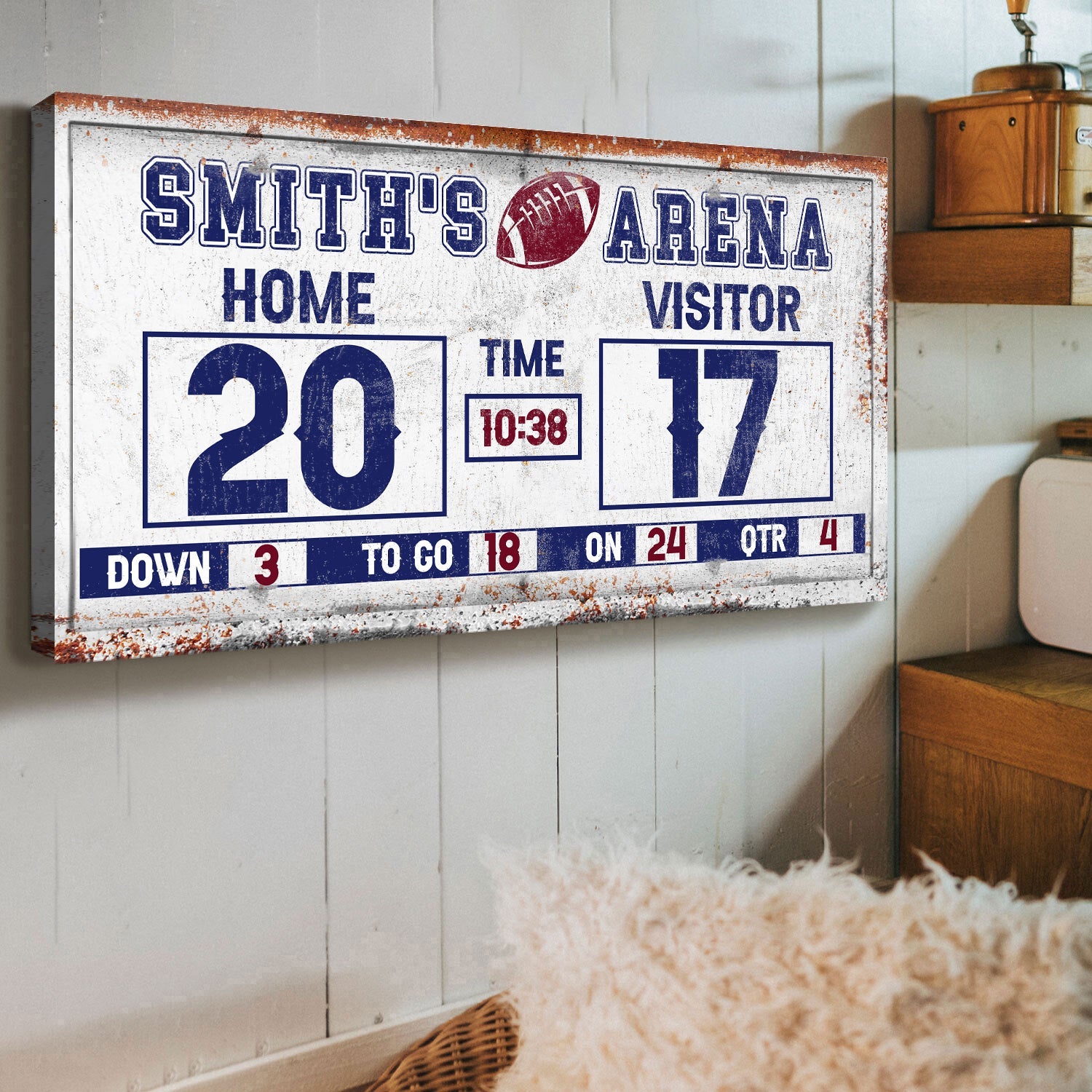 Personalized Football Scoreboard Sign on sale at MyriadMart