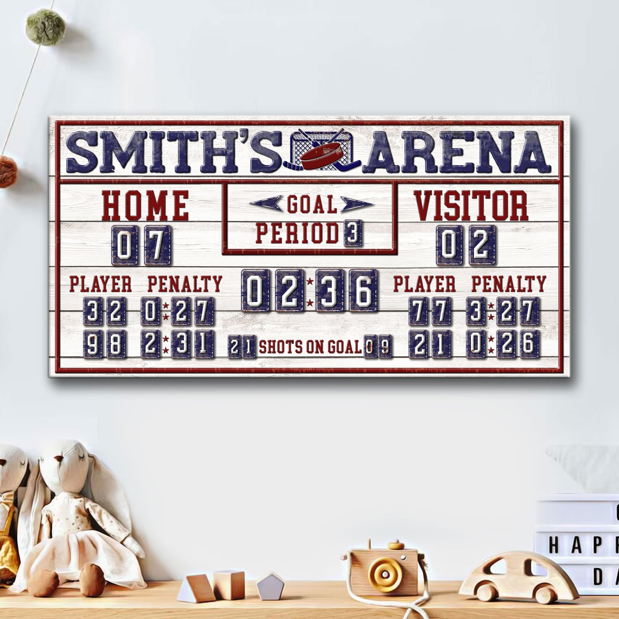 Personalized Hockey Scoreboard Sign on sale at MyriadMart