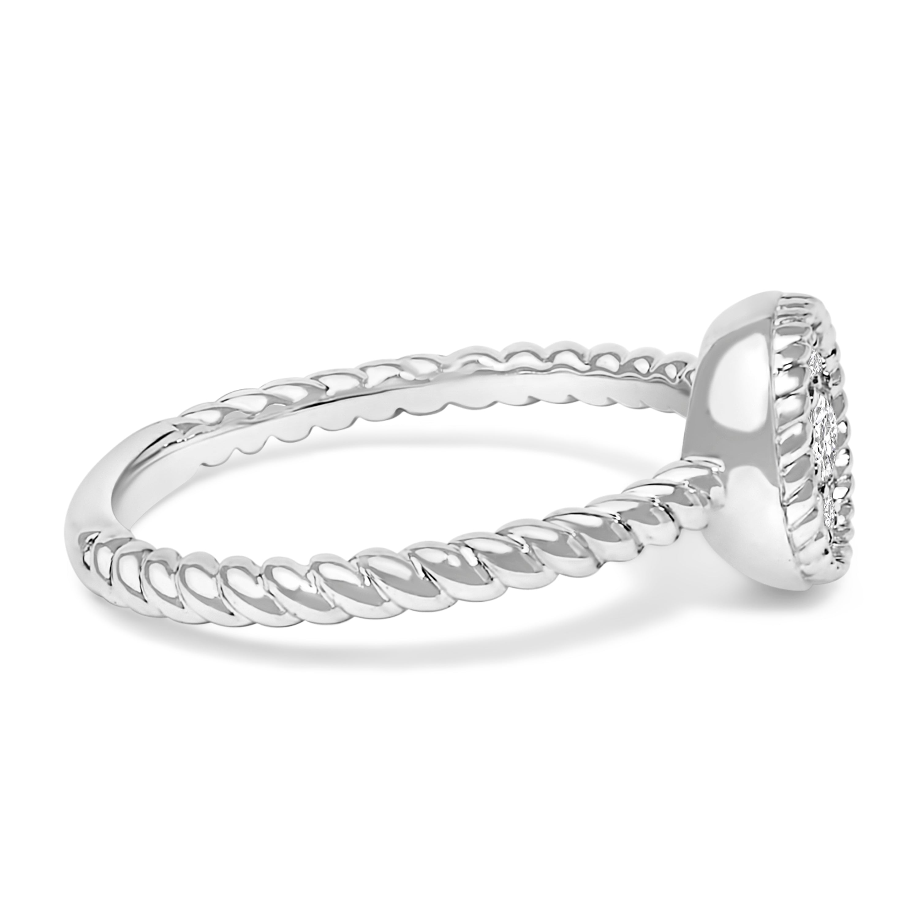 Sterling Silver 1/4 Cttw Diamond Floral Round Braided Ring on sale at MyriadMart