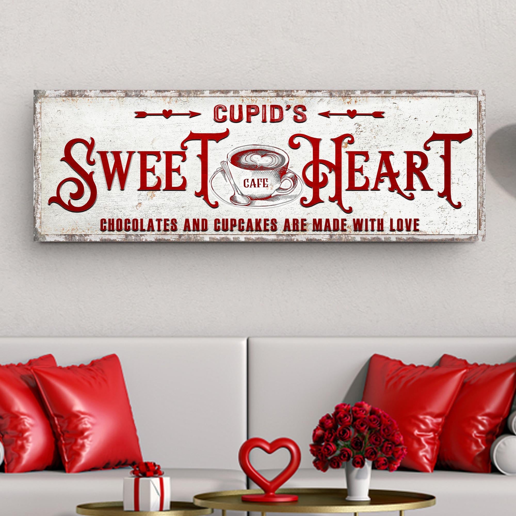Rustic Cupid's Sweetheart Vintage Sign on sale at MyriadMart