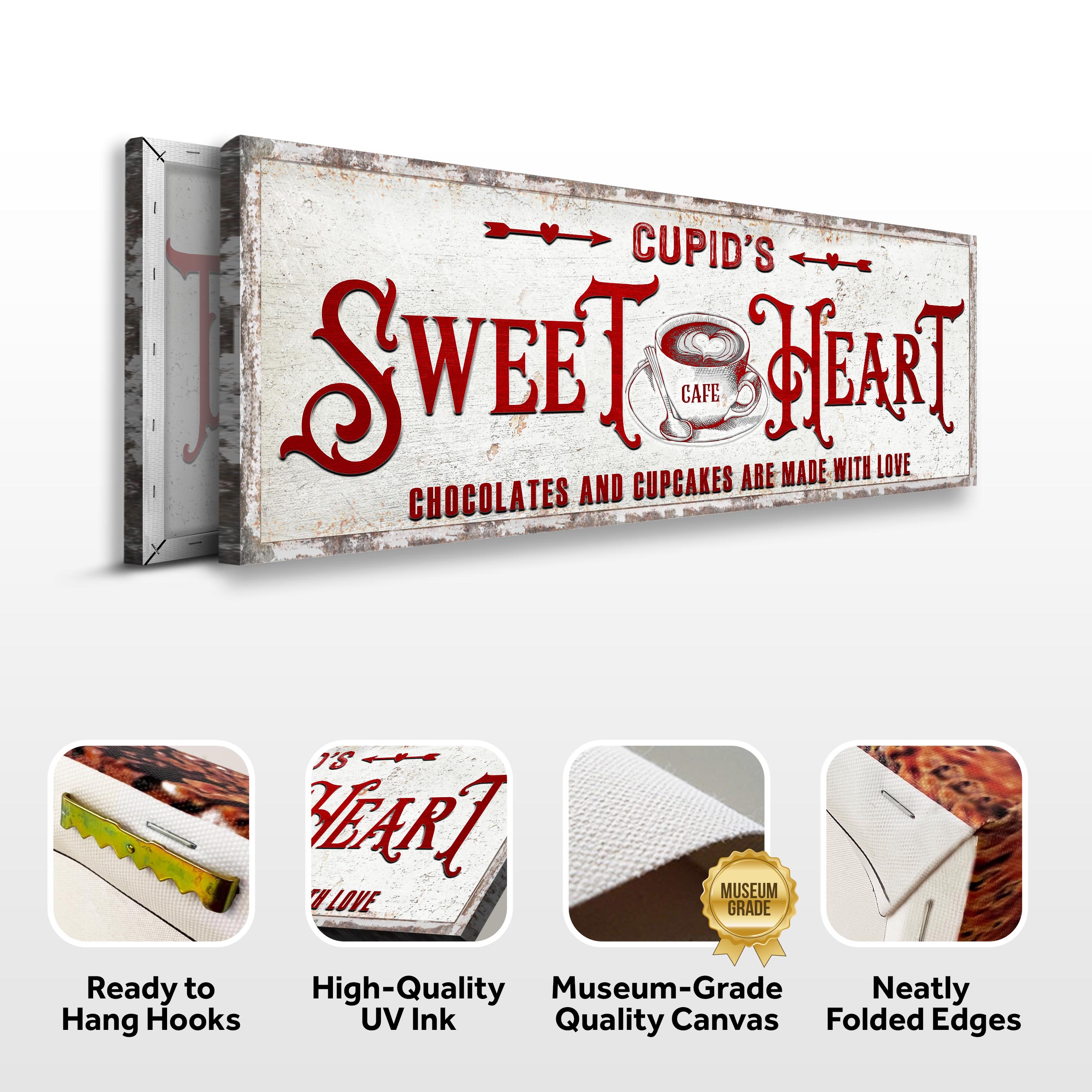 Rustic Cupid's Sweetheart Vintage Sign on sale at MyriadMart
