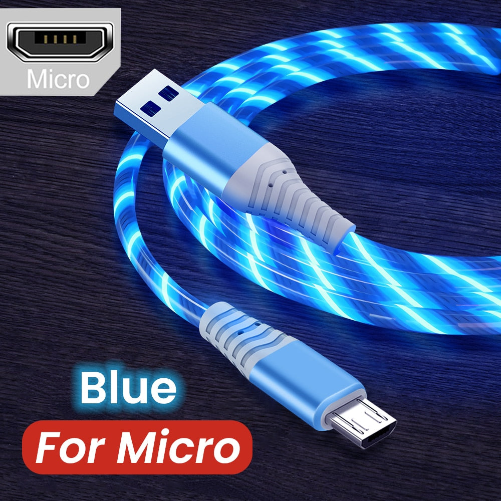7A 100W Flow Luminous USB Type C Cable For Huawei P50 Honor 3A Fast Charging USB C Charger Data Cable for Xiaomi Samsung iPhone