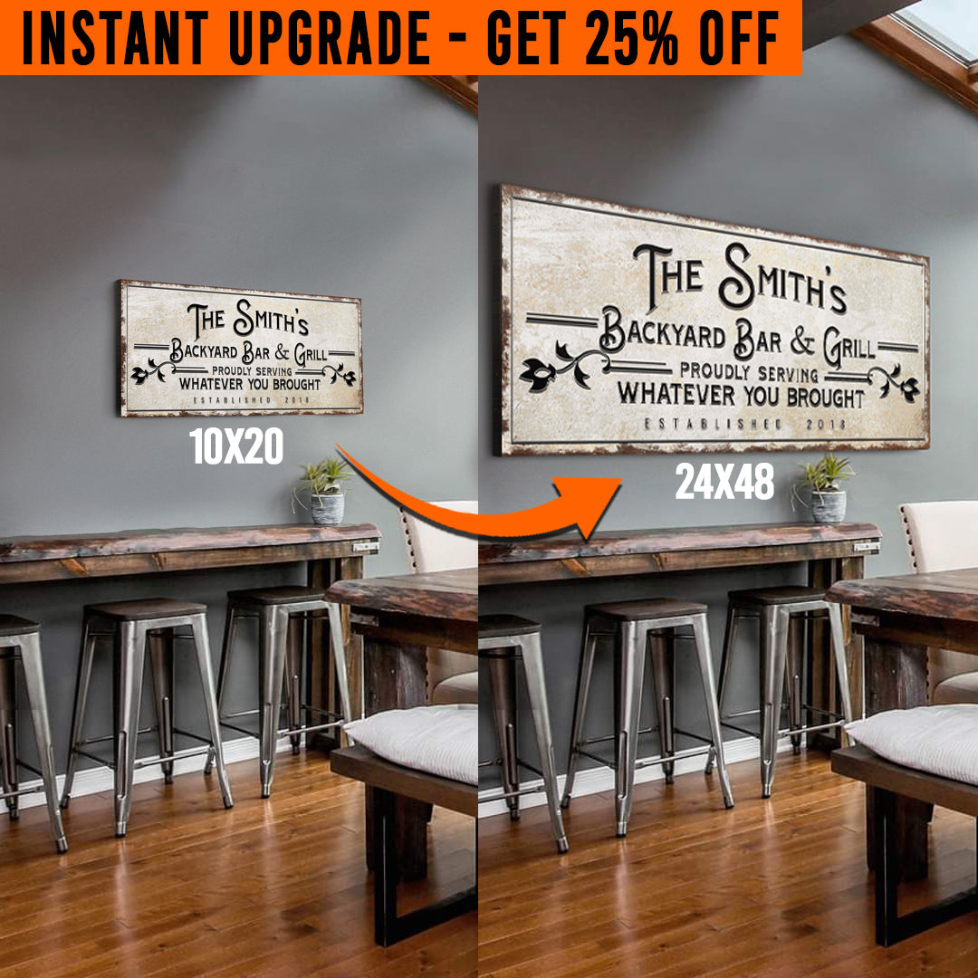 Upgrade Your 'Backyard Bar and Grill' Style 1 Canvas To 24x48 Inches on sale at MyriadMart
