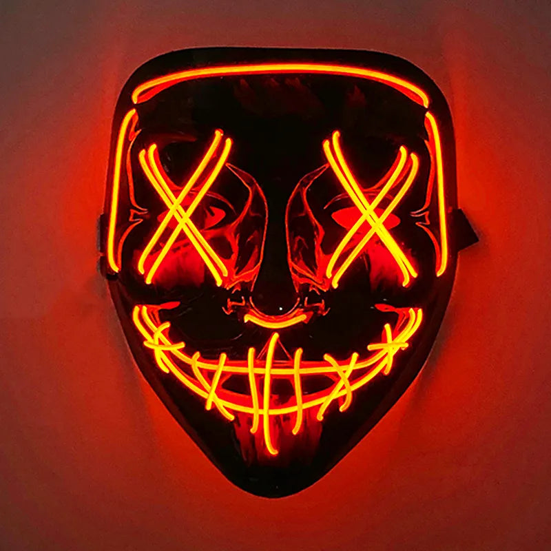 New Design Wireless Type Halloween LED Purge Mask Convenient Headwear Party Mask Neon  Light Flashing For Carnival Halloween, MyriadMart