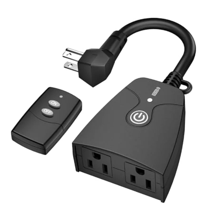 Outdoor Wireless Remote Control Outlet Plug, Weatherproof Heavy Duty Power Strip, Indoor Electrical Plugs for Light Switch, 6-i
