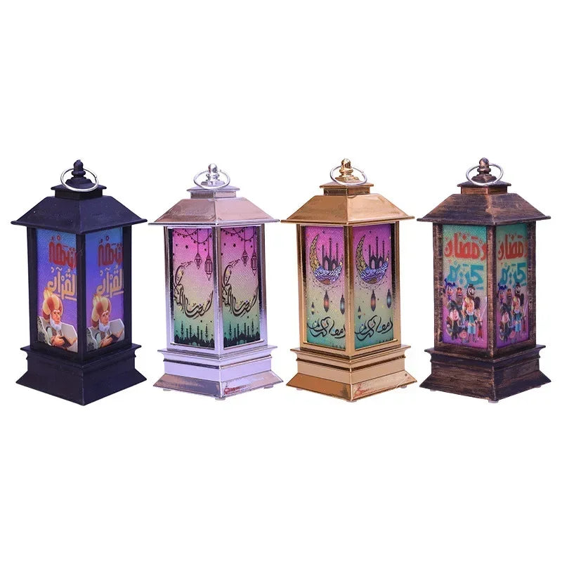 Islamic Muslim Festival Supplies LED Portable Wind Light Ornaments Eid Mubarak Night Lamp for Home Room Ramadan Decoration 2024