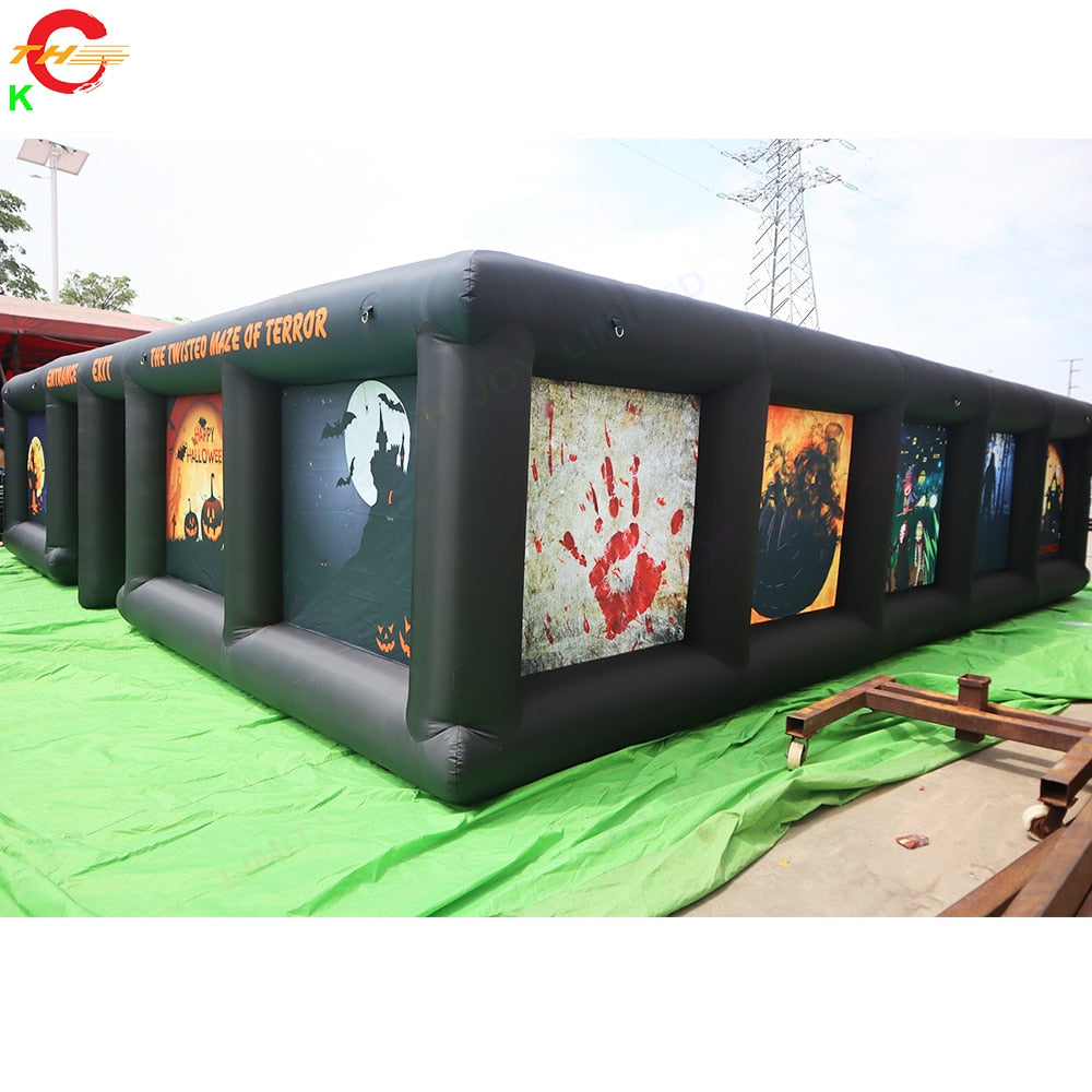 Free Shipping Scary Print Halloween Inflatable Maze Tag Full Printing Haunted House Sport Gamefor Sale, MyriadMart