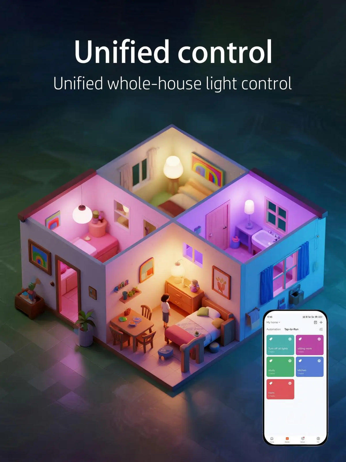 4pcs RGB Multi-Color LED Smart Bulbs, Music Rhythm Sensitive Lights, Low Blue Light Flicker-Free Lamps for Living Room Bedroom