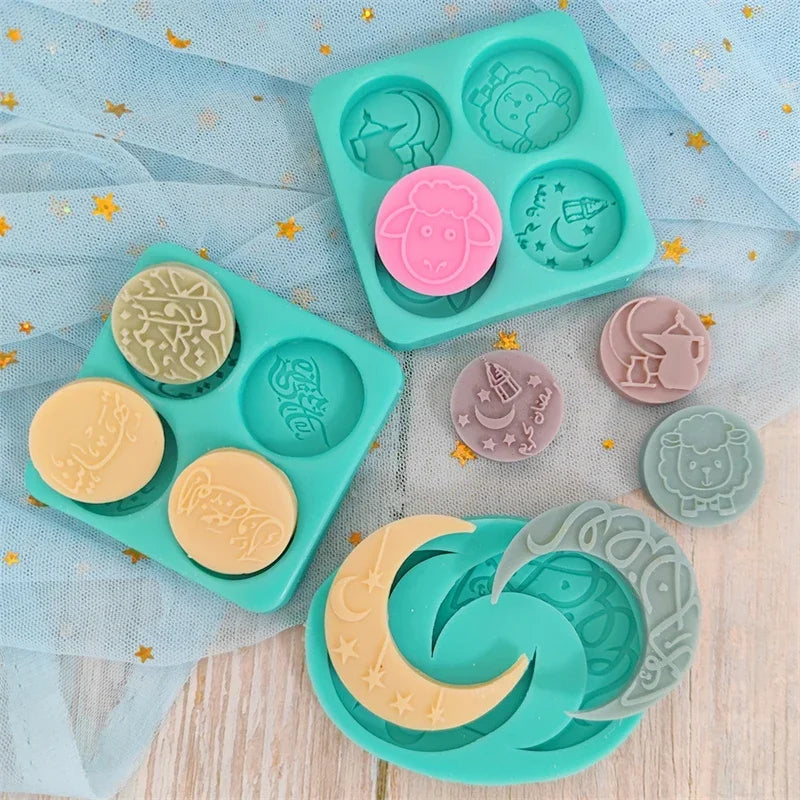 Eid Mubarak Biscuit Mold Moon Star Cookie Cutter DIY Cake Baking Tools Islamic Muslim Ramadan Kareem Party Home Decor DIY 2024