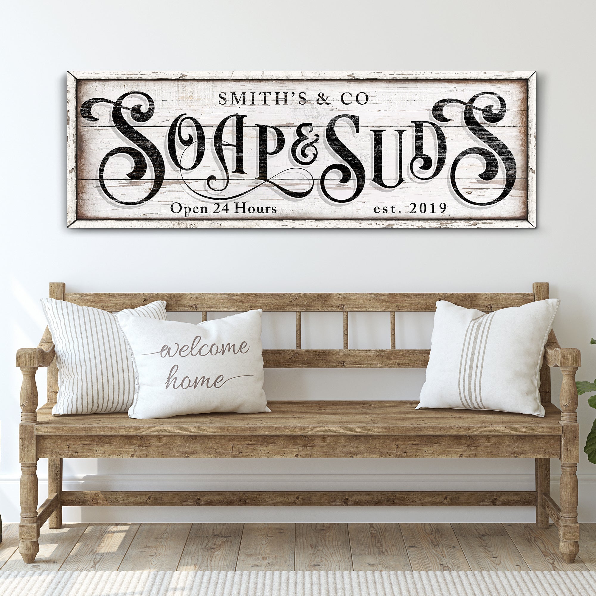 Personalized Soap And Suds Laundry Sign on sale at MyriadMart