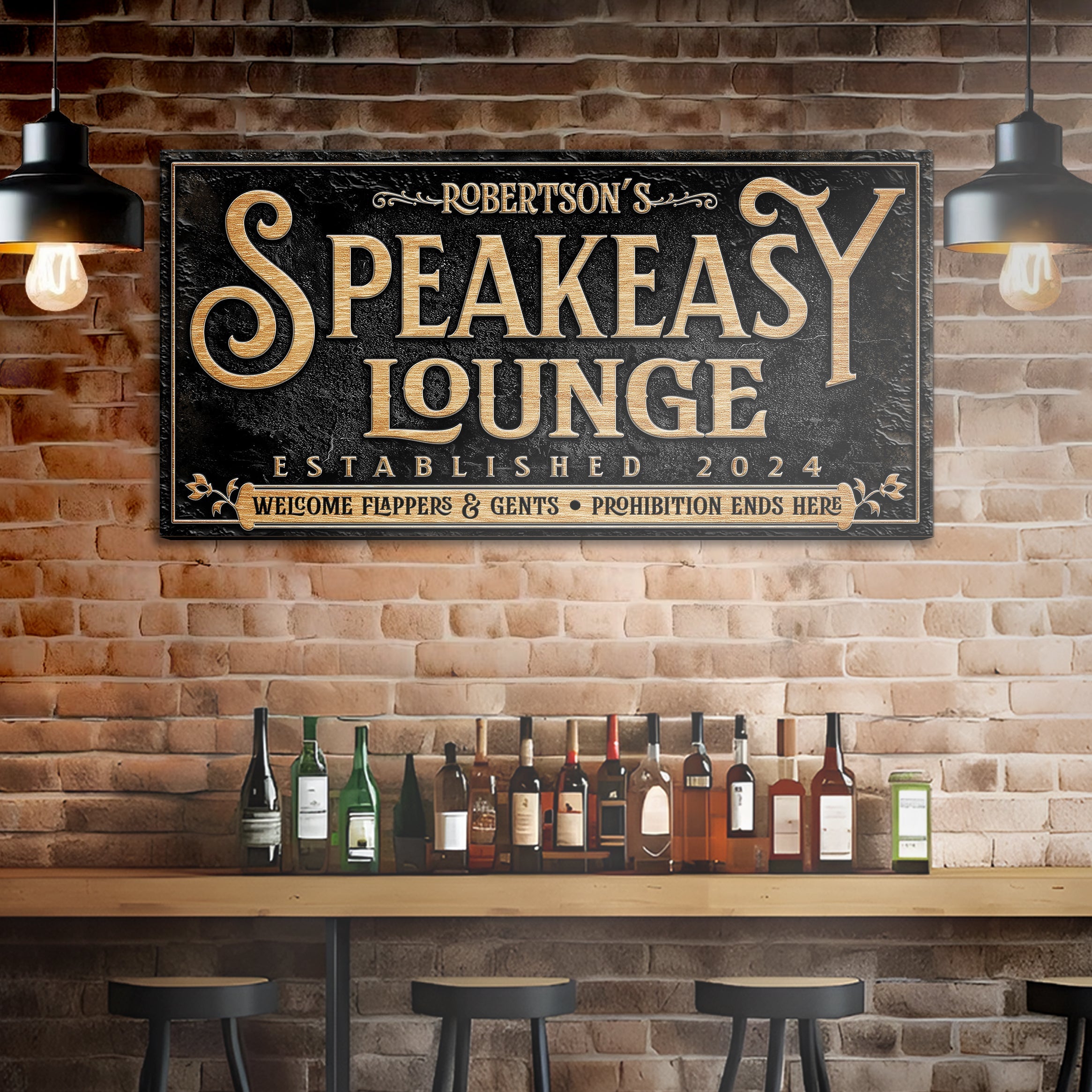 Speakeasy Personalized Bar Sign II on sale at MyriadMart