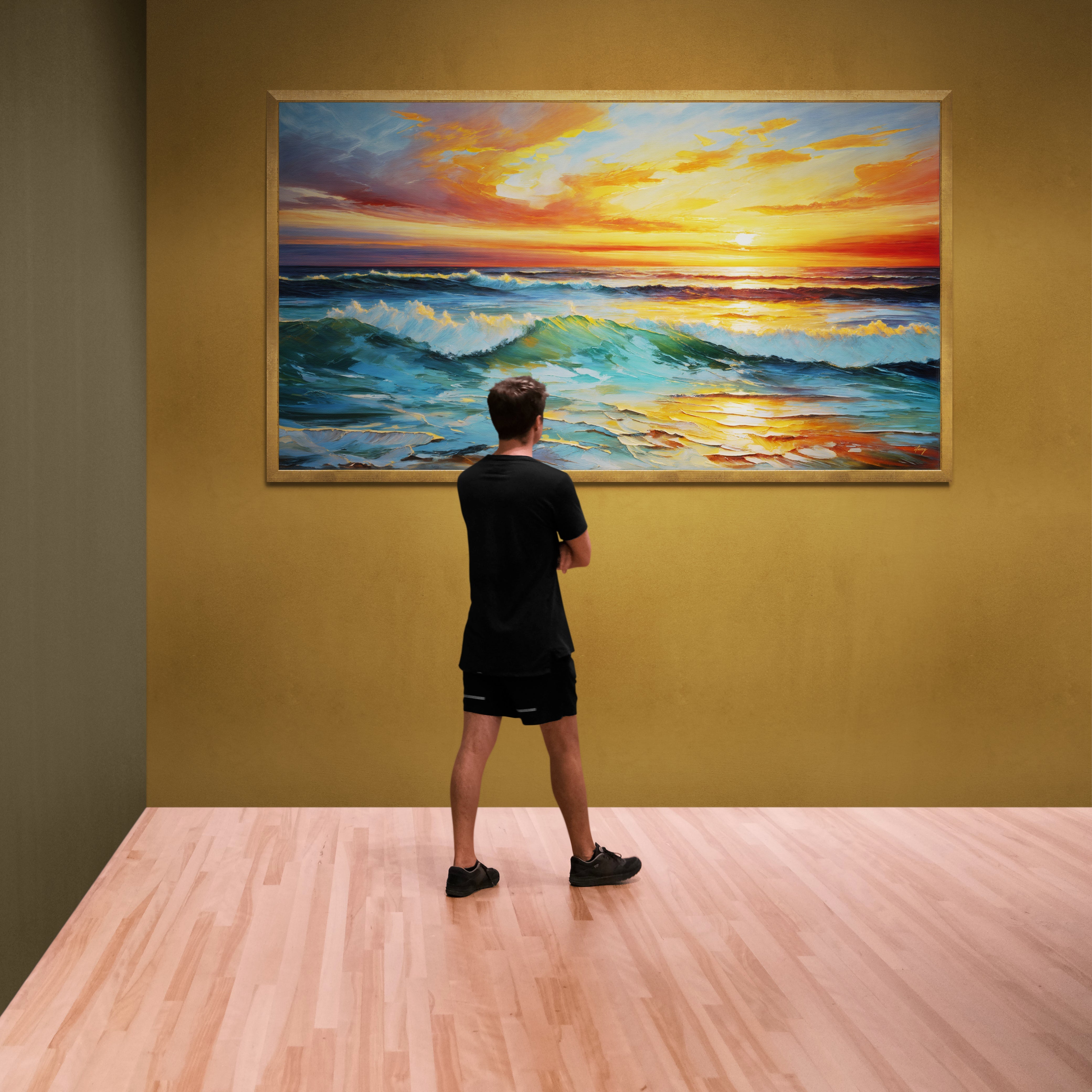 Canvas Print: "Sunset Surge" on sale at MyriadMart