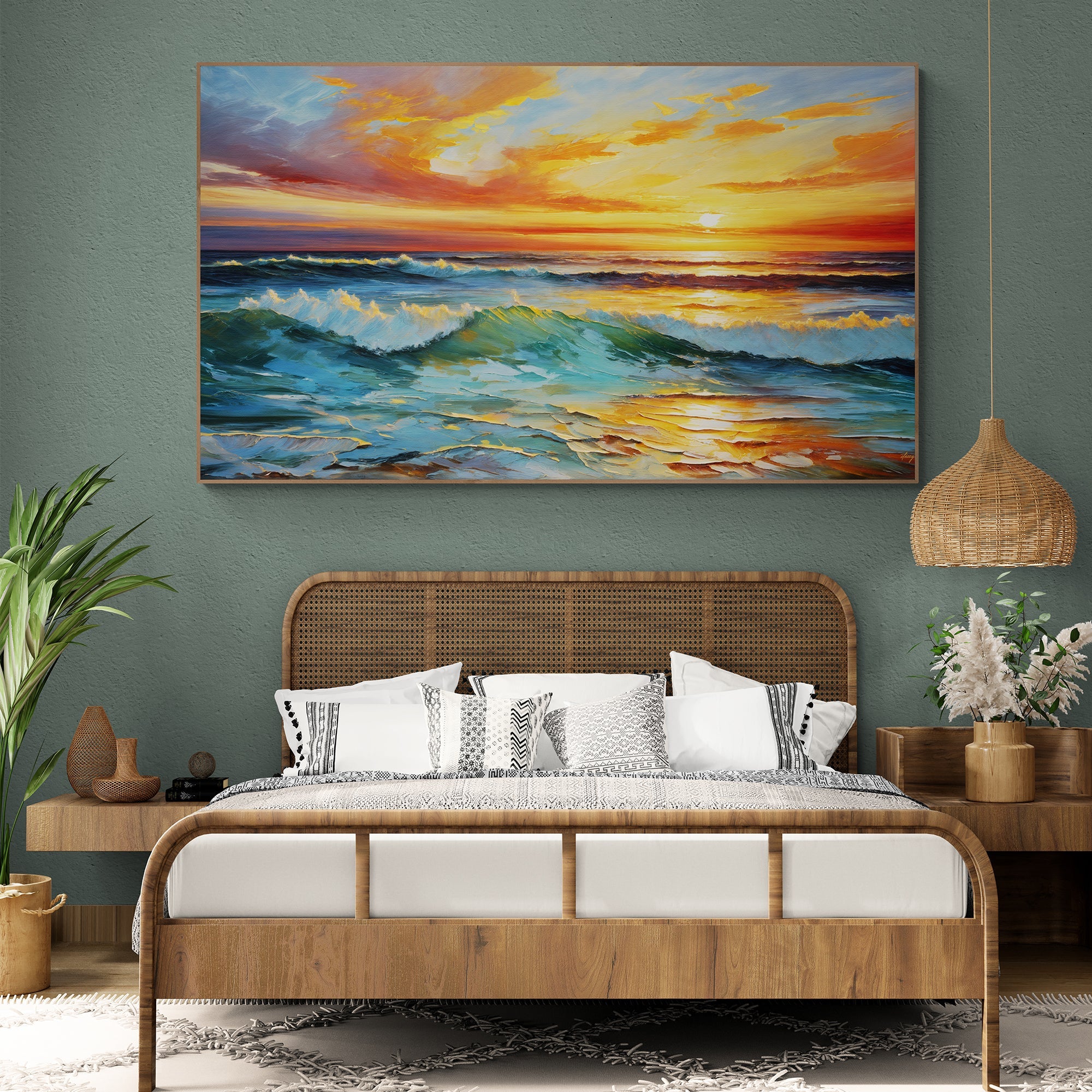 Canvas Print: "Sunset Surge" on sale at MyriadMart