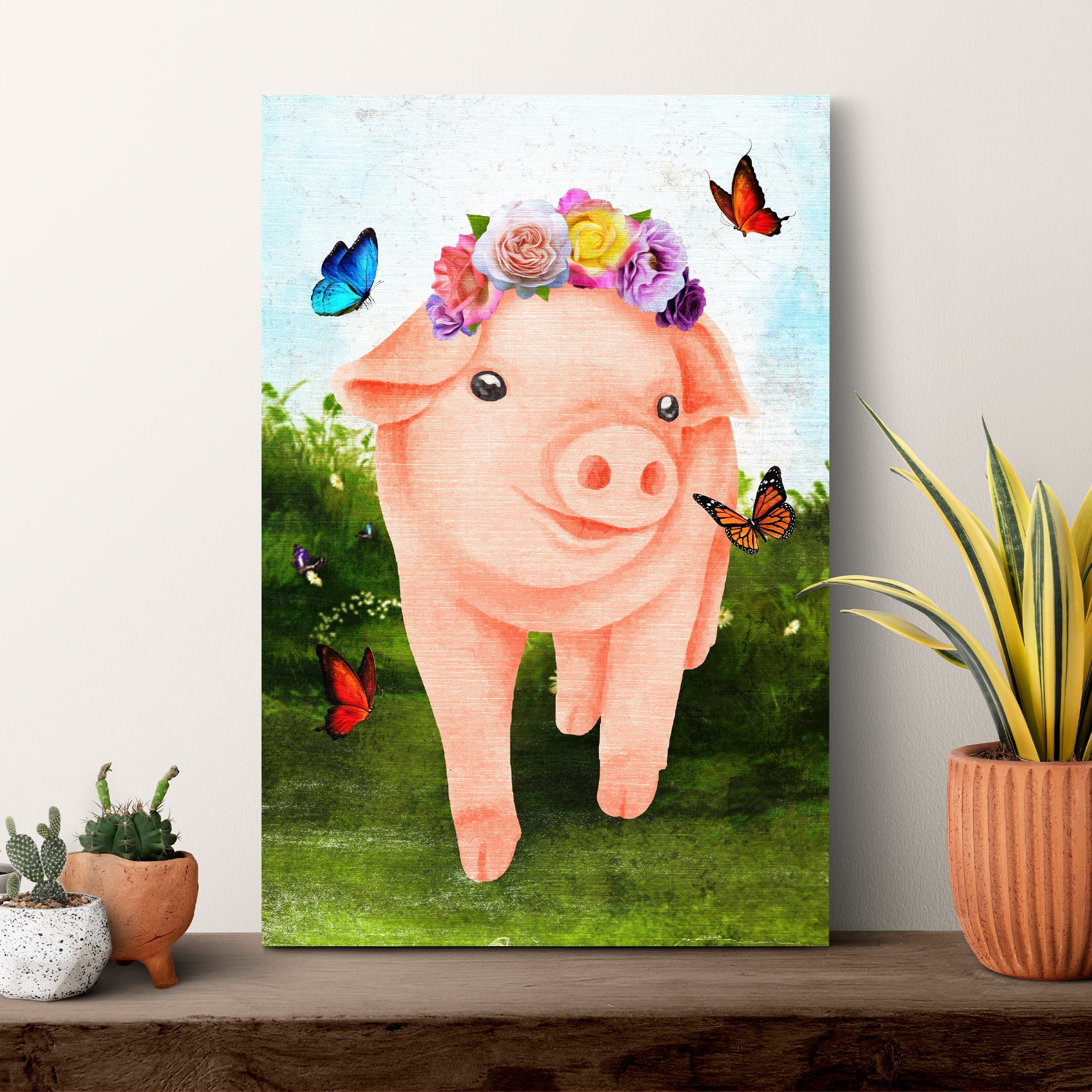 The Most Adorable Pig Canvas Wall Art on sale at MyriadMart