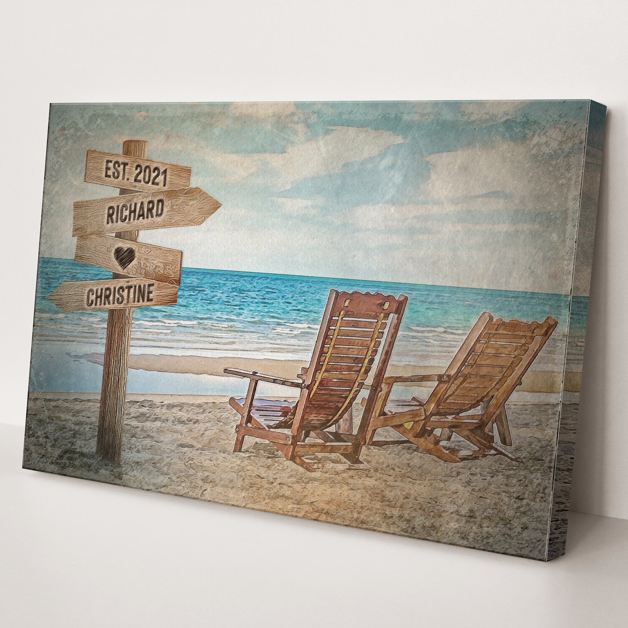 Beach Couple Names Sign on sale at MyriadMart
