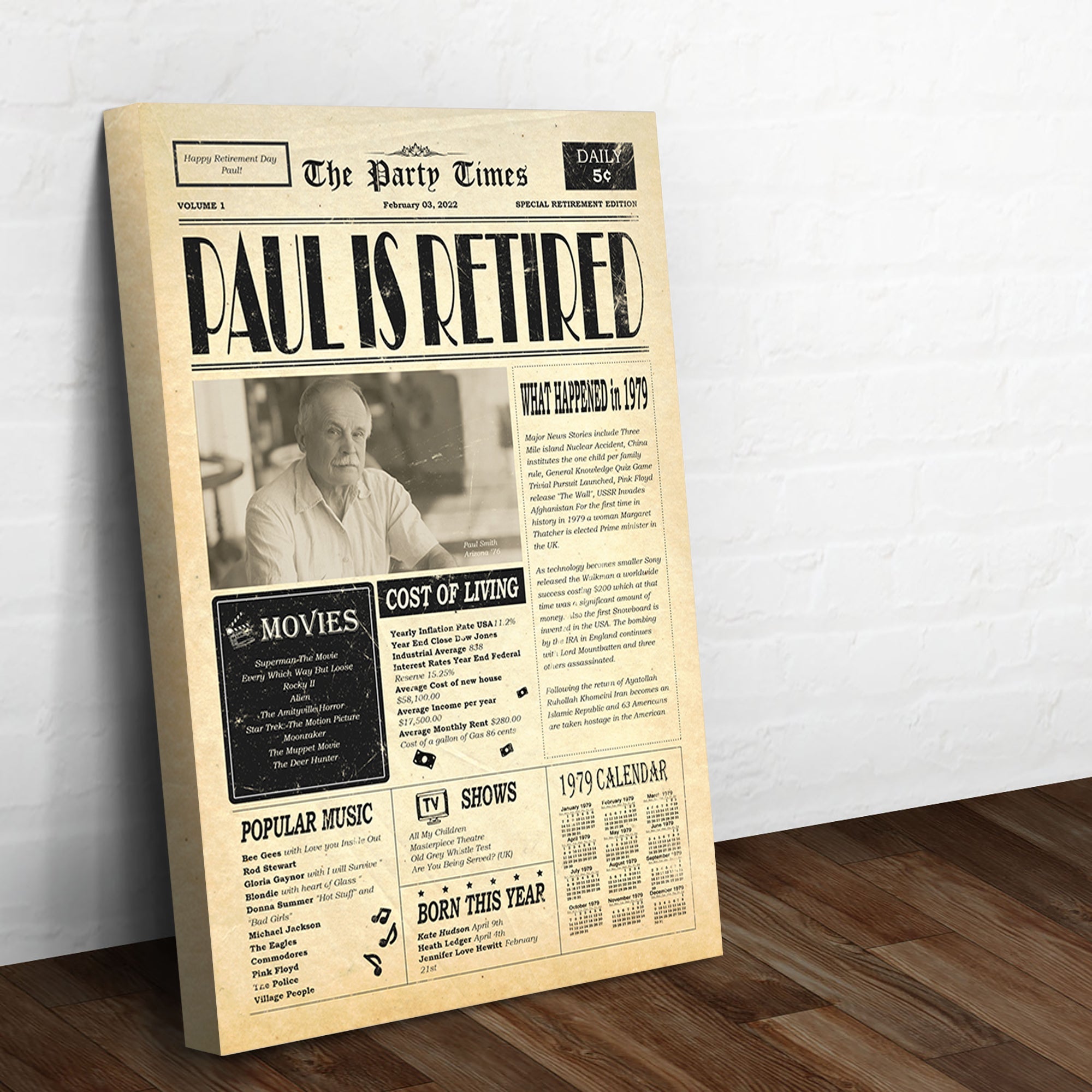 Newspaper Retirement Gift Sign on sale at MyriadMart