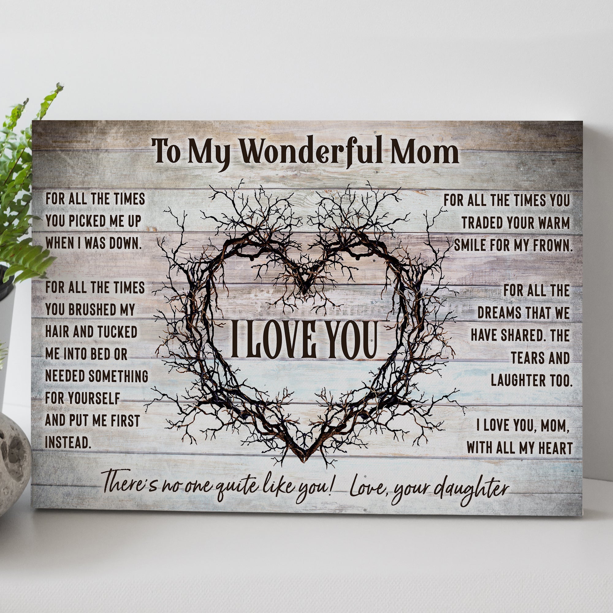 To My Wonderful Mom Happy Mother's Day Sign on sale at MyriadMart