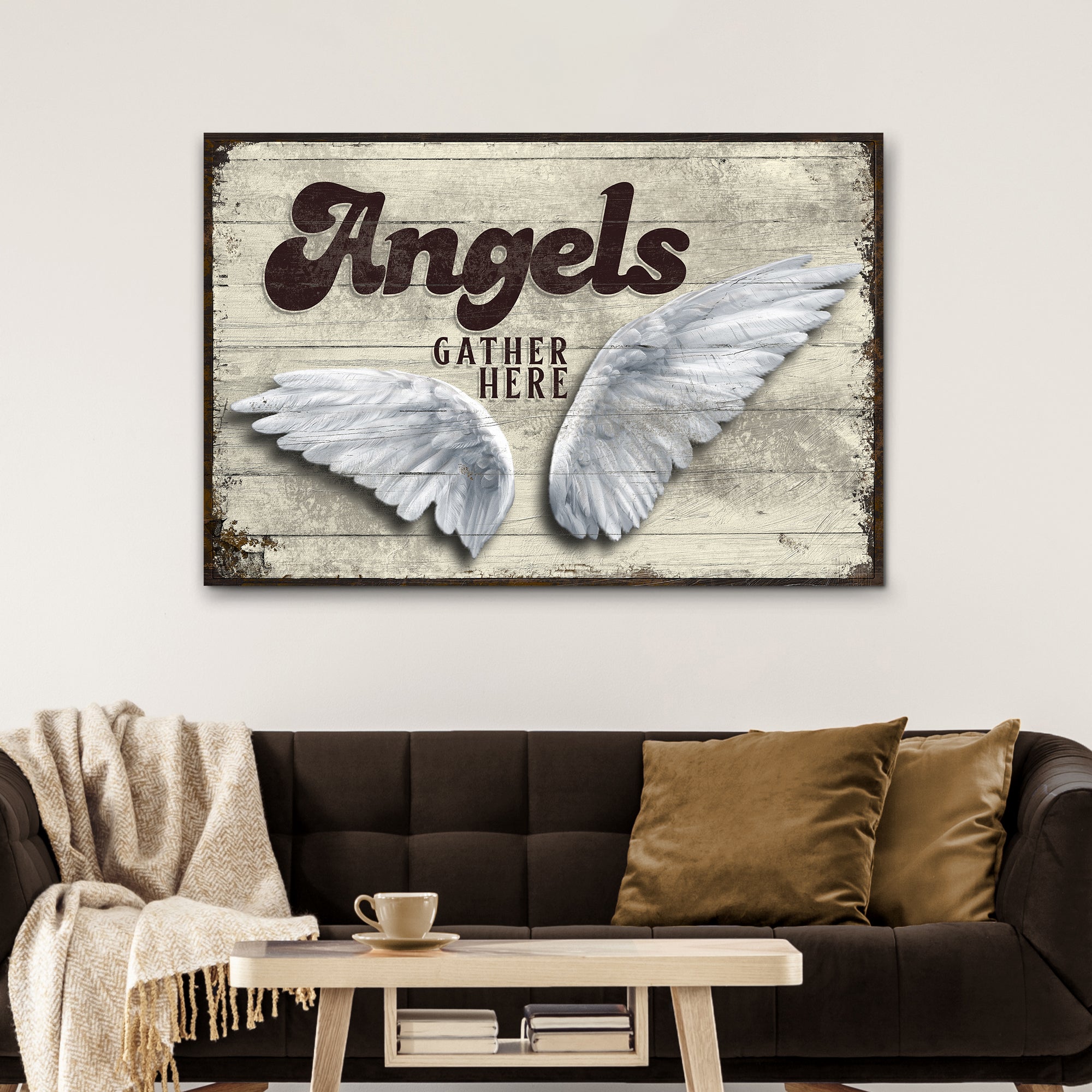 Angels Gather Here Sign II on sale at MyriadMart