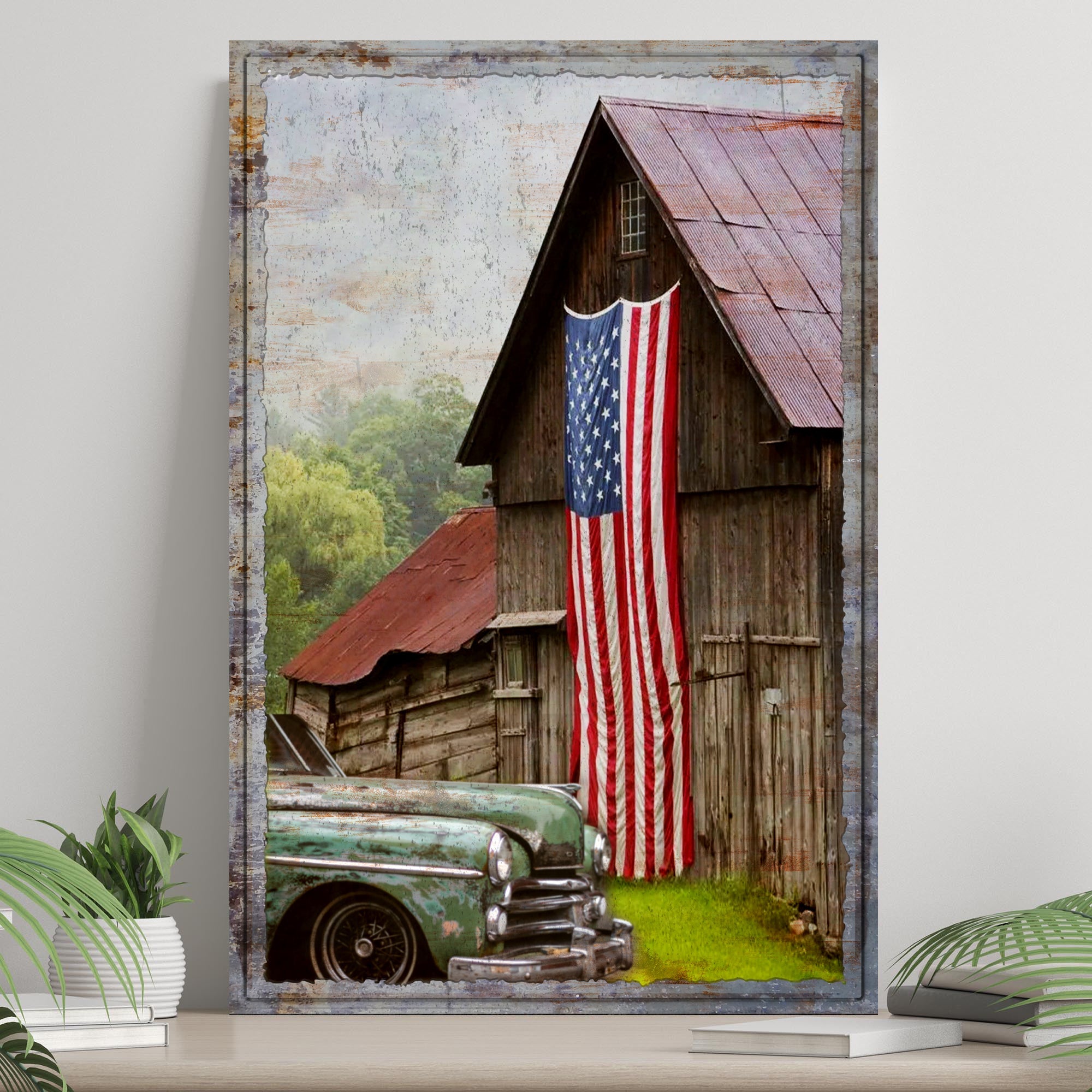 America Country Barn Canvas Wall Art on sale at MyriadMart