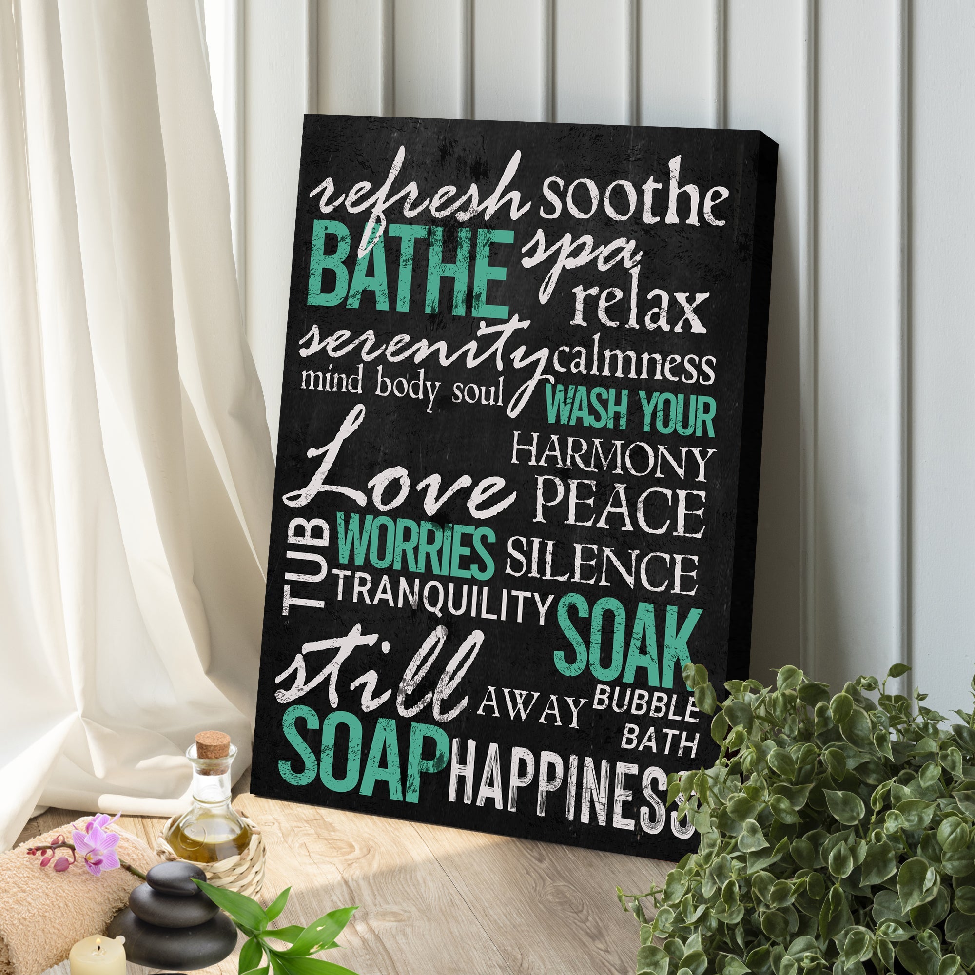 Refresh Soothe Bathe Bathroom Sign on sale at MyriadMart
