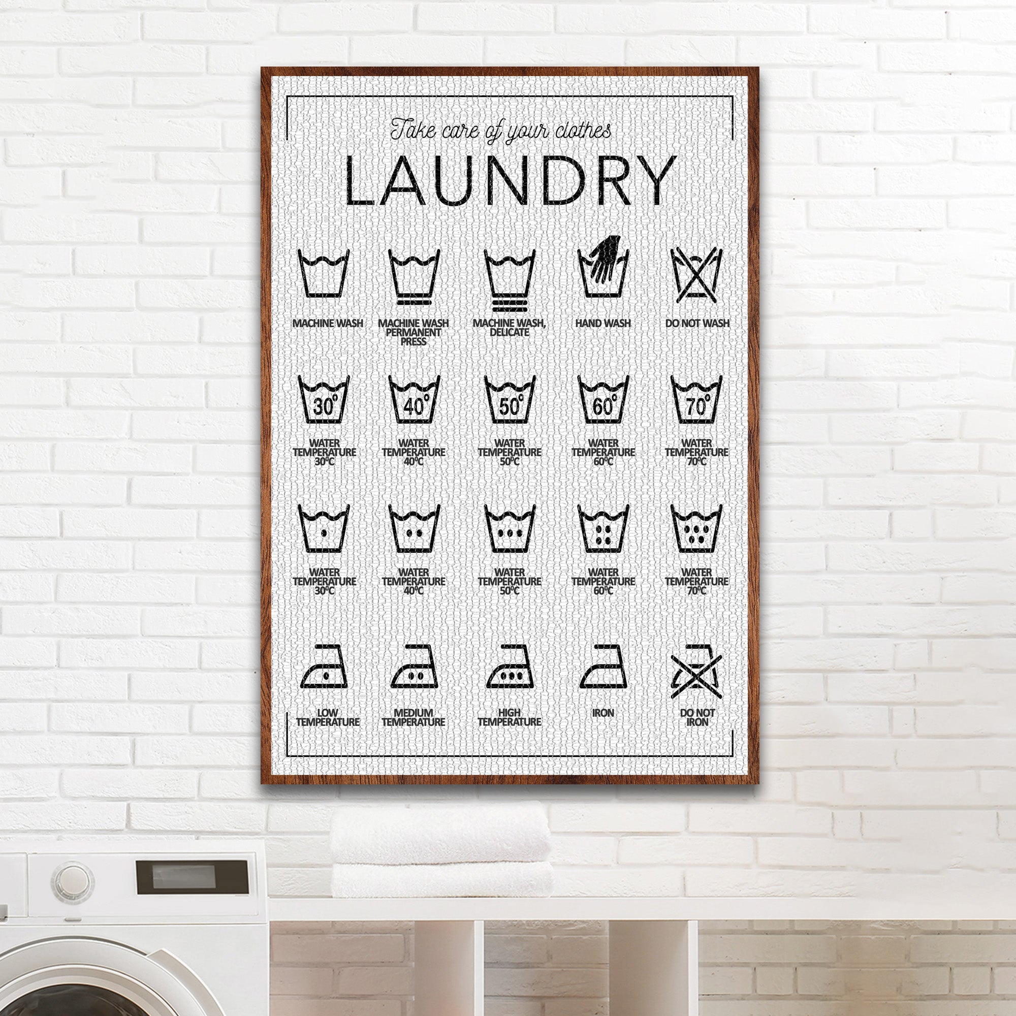 Laundry Symbols Sign II on sale at MyriadMart