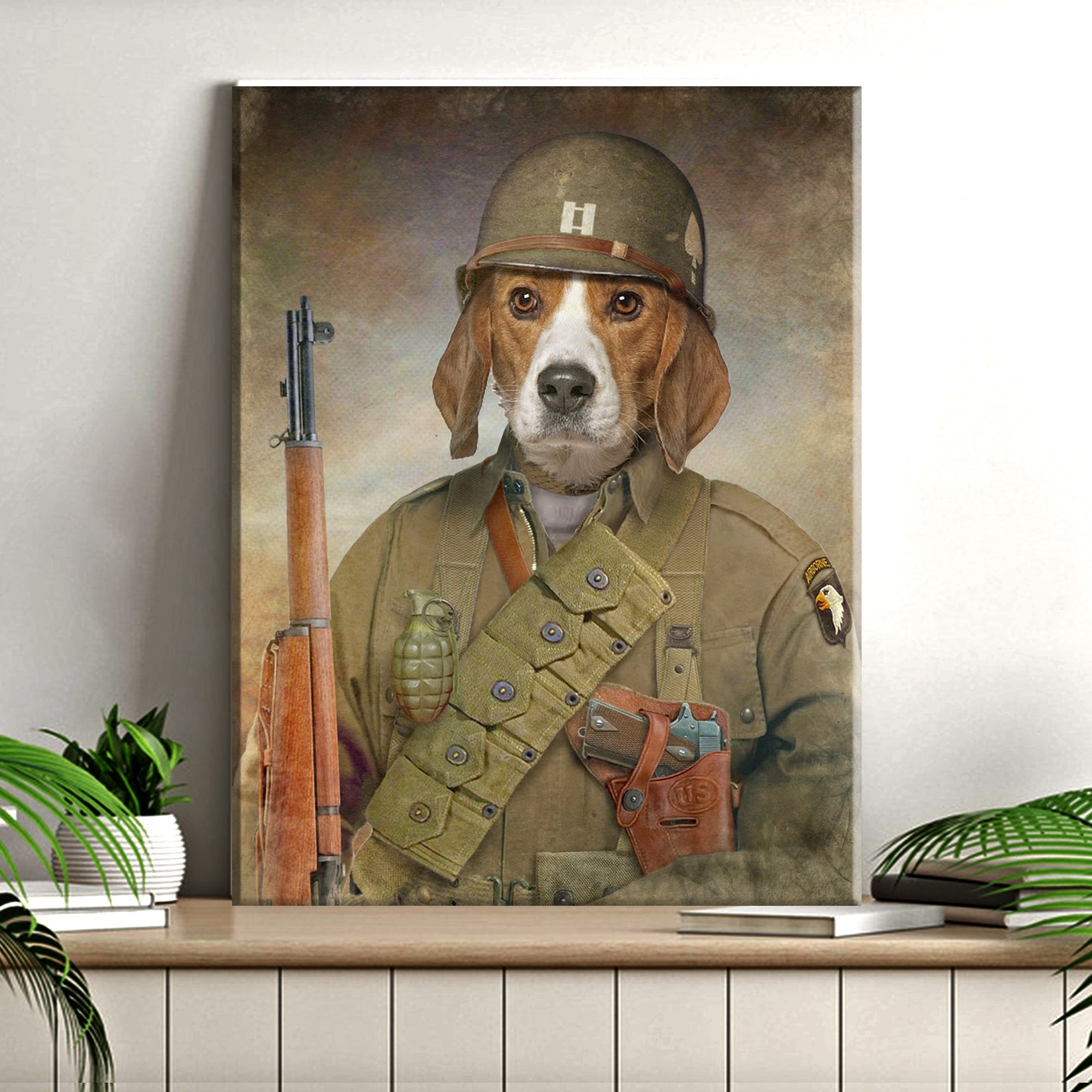 Pet Beagle Military Dog Sign on sale at MyriadMart