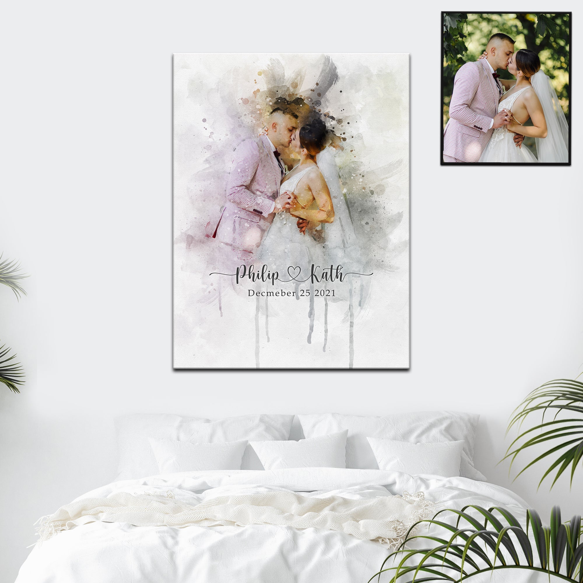 Wedding Portrait Watercolor Sign on sale at MyriadMart