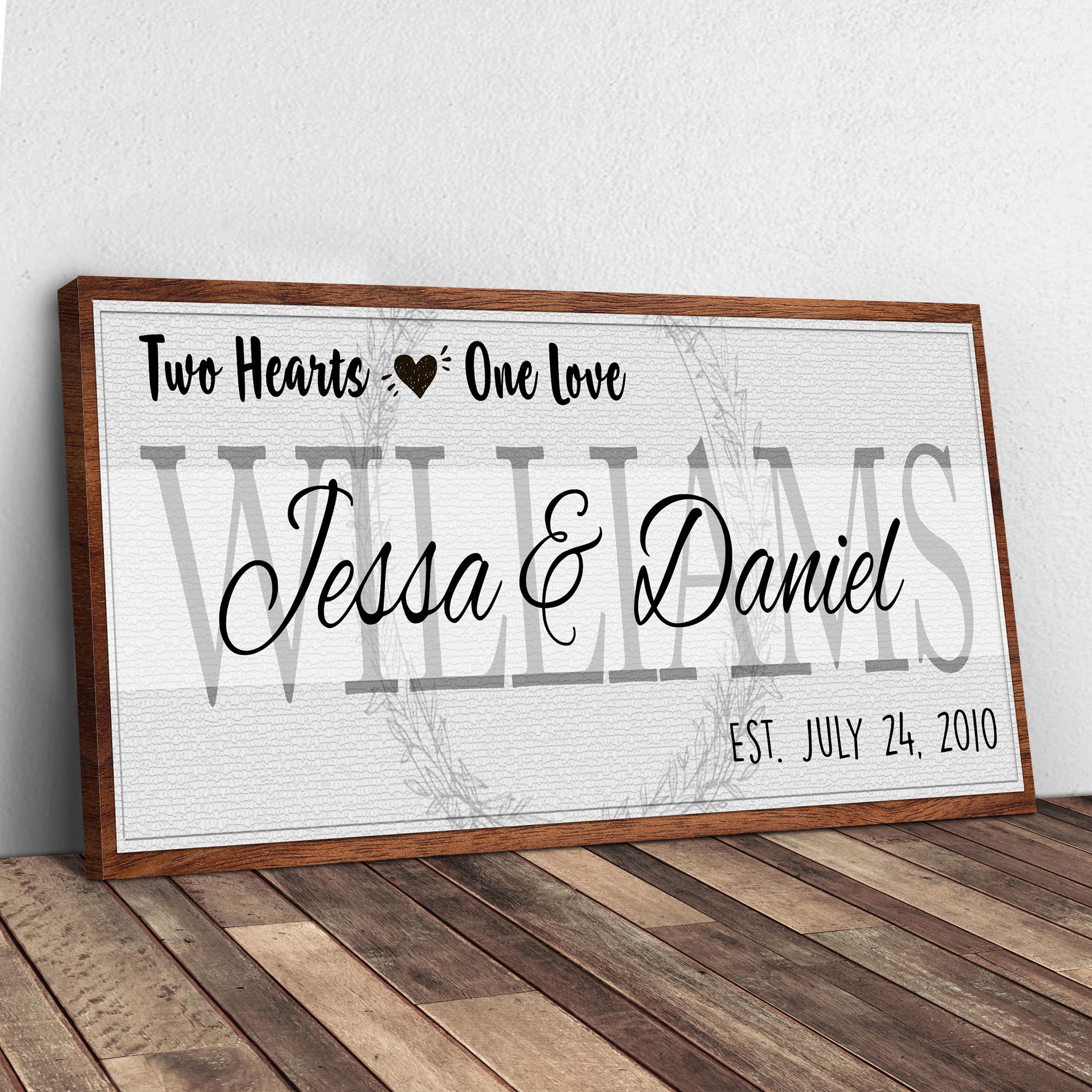 Two Hearts One Love Couple Sign on sale at MyriadMart