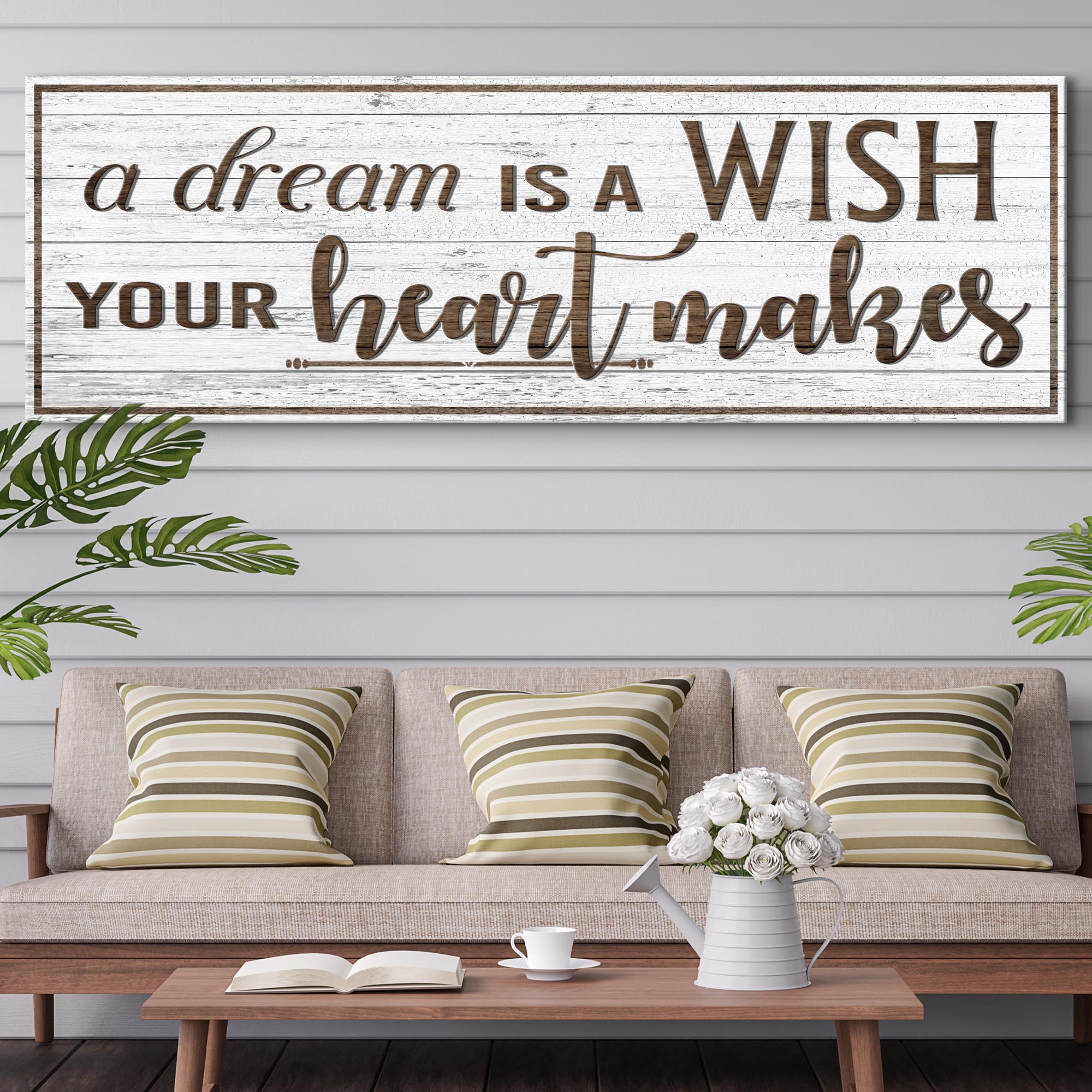 A Dream Is A Wish Your Heart Makes Inspirational Sign on sale at MyriadMart