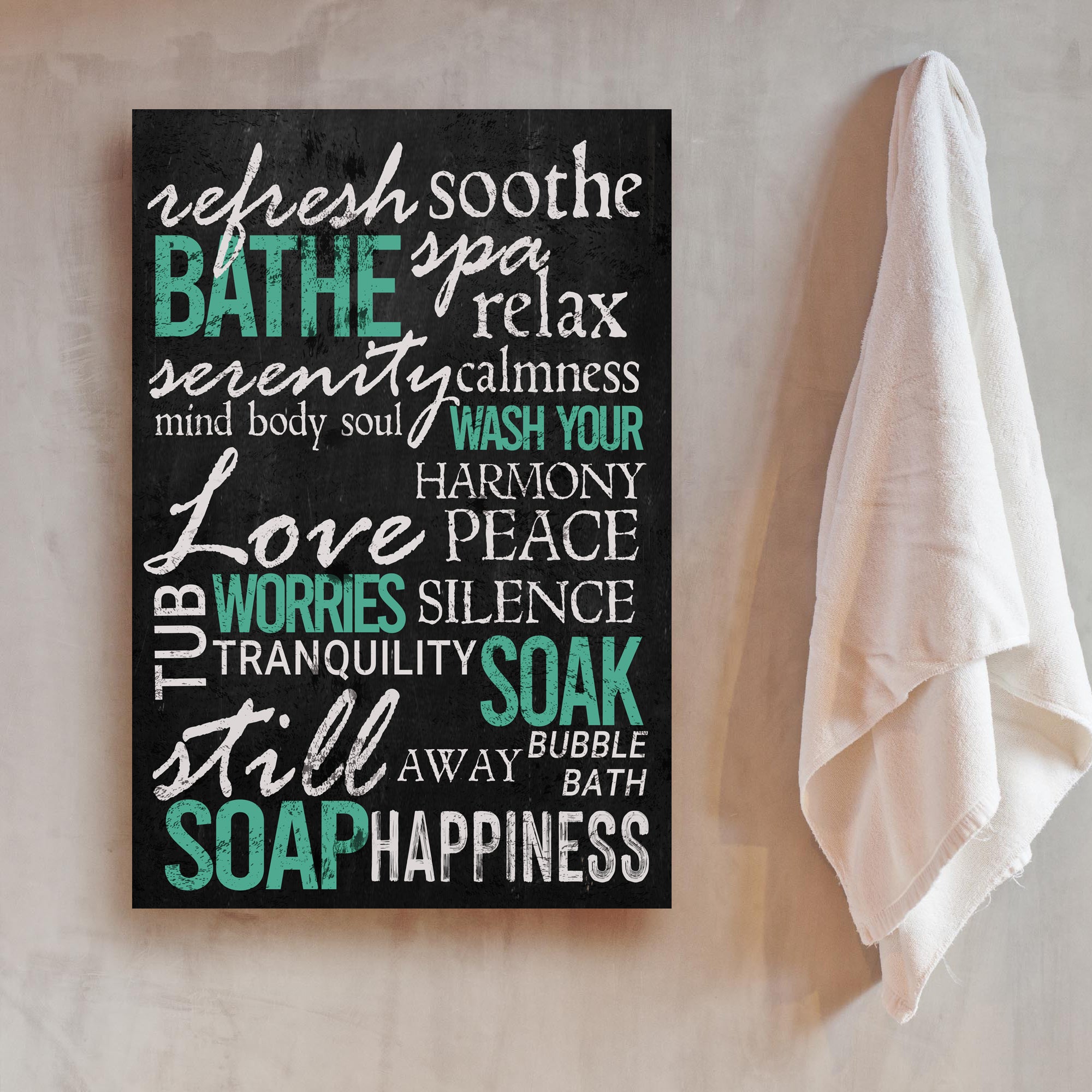 Refresh Soothe Bathe Bathroom Sign on sale at MyriadMart
