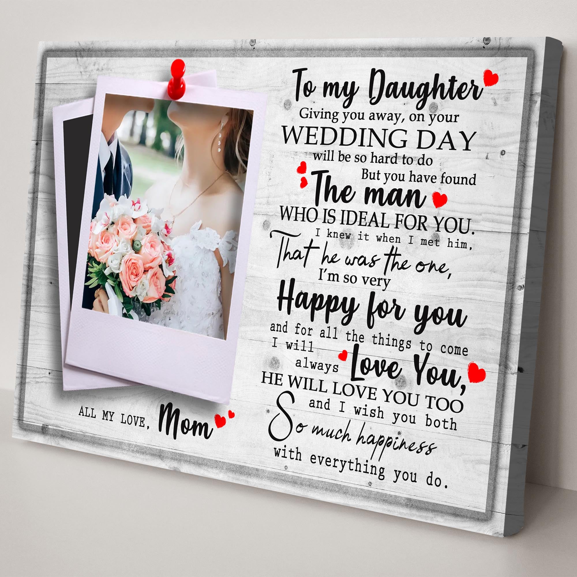 To My Daughter Marriage Message Sign on sale at MyriadMart