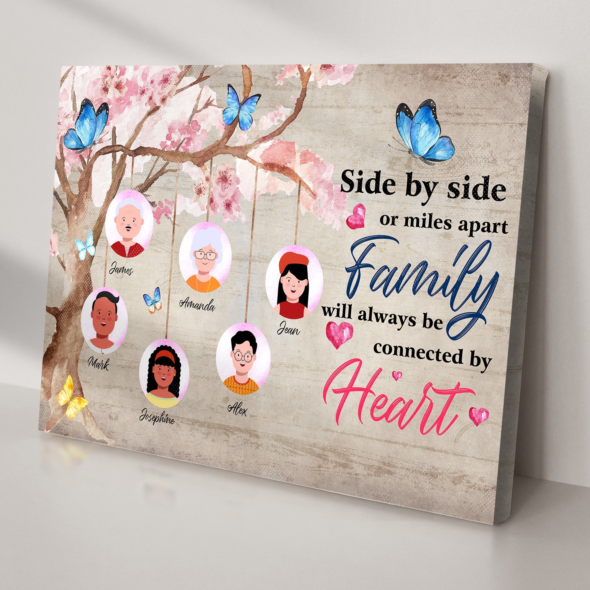 Family Will Always Be Connected By Heart Sign II on sale at MyriadMart
