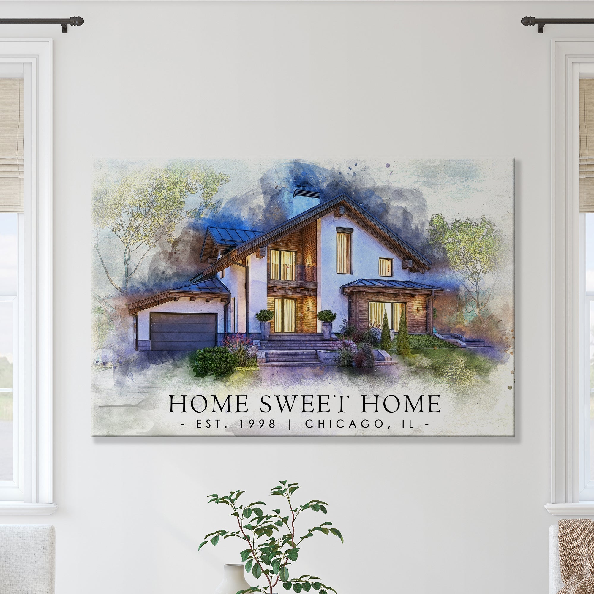 Home Sweet Home Watercolor Sign II on sale at MyriadMart