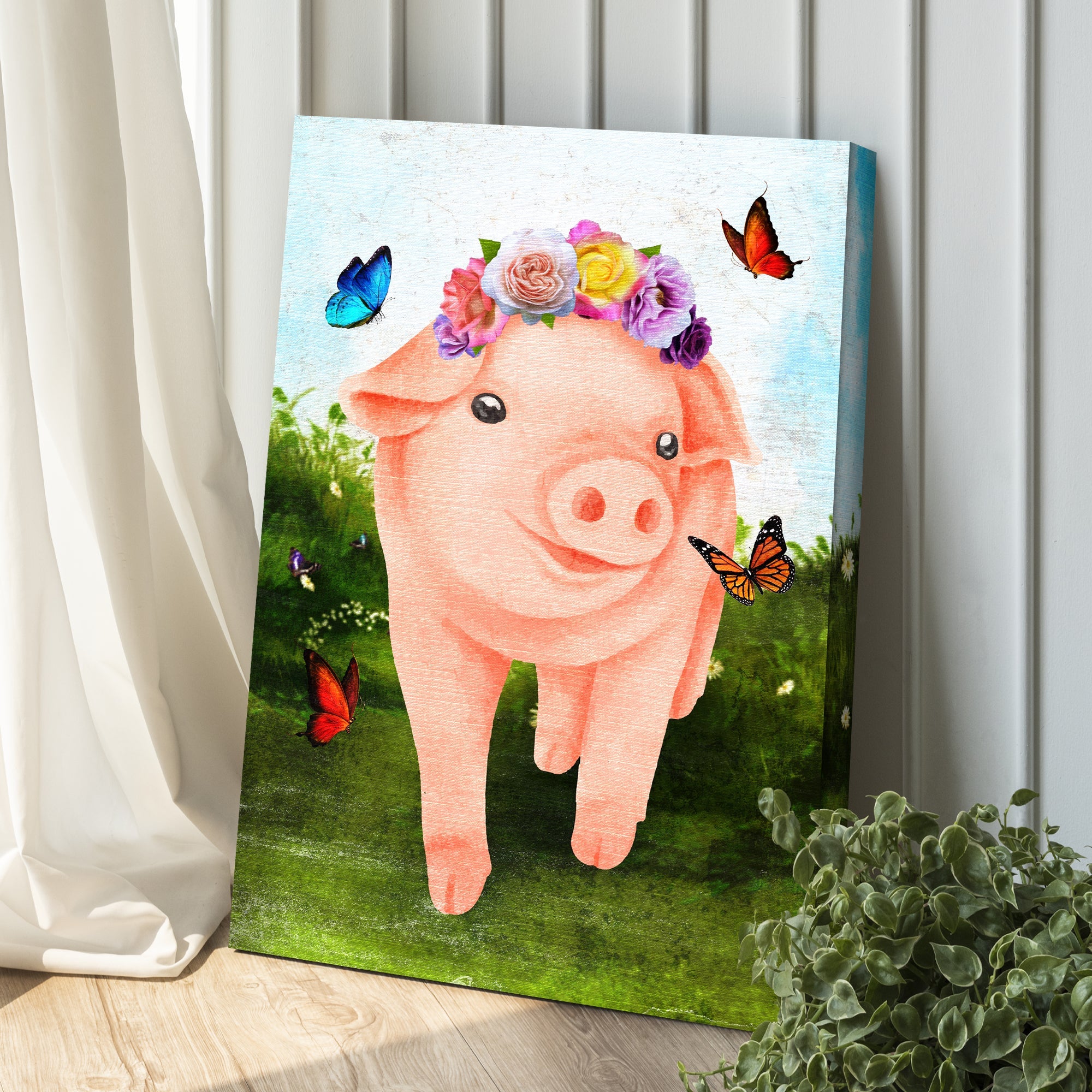 The Most Adorable Pig Canvas Wall Art on sale at MyriadMart