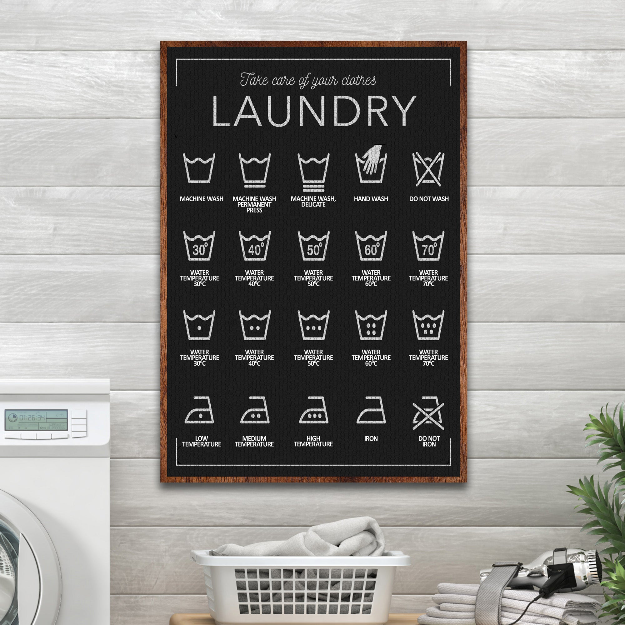 Laundry Symbols Sign II on sale at MyriadMart