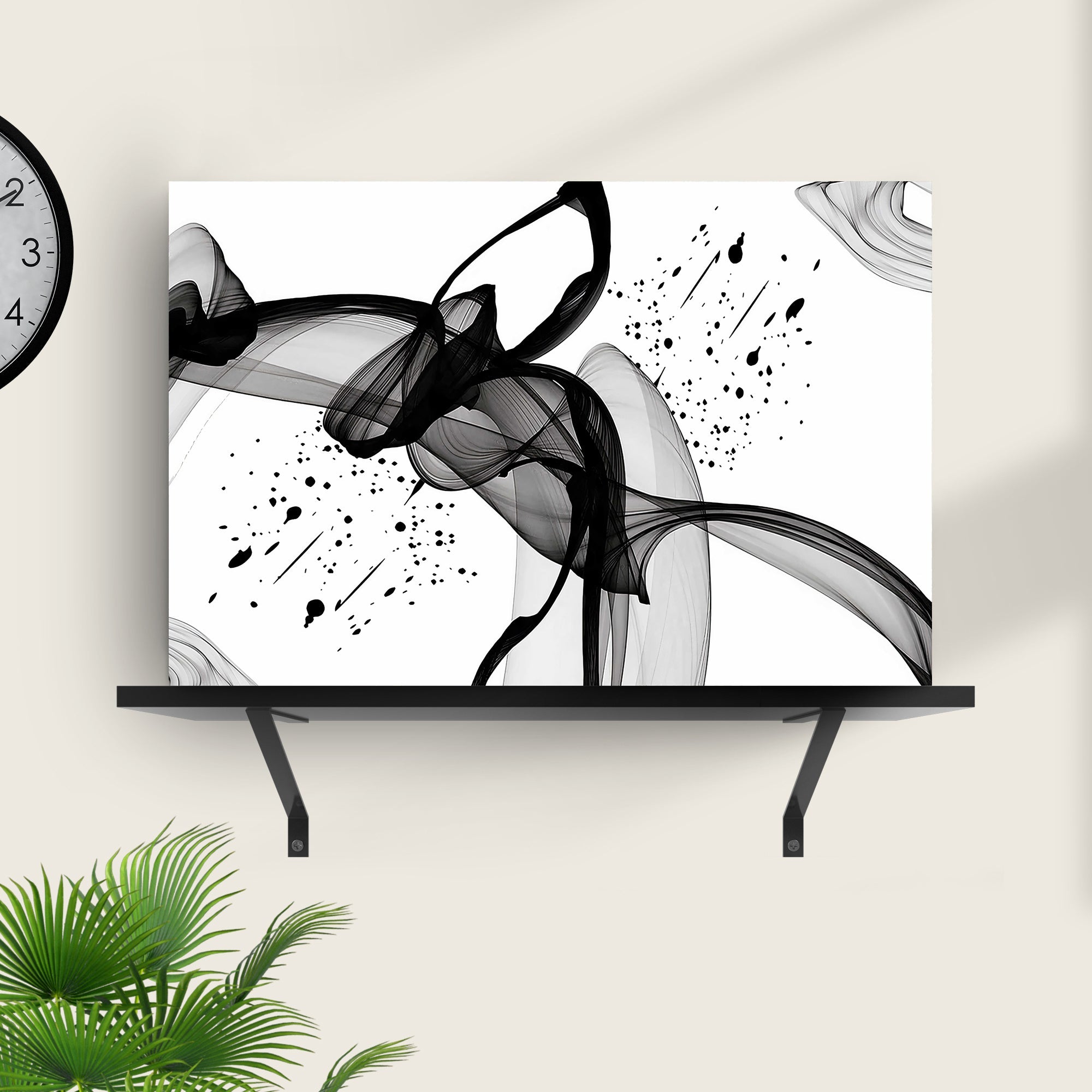 Minimalist Black Abstract Canvas Wall Art on sale at MyriadMart