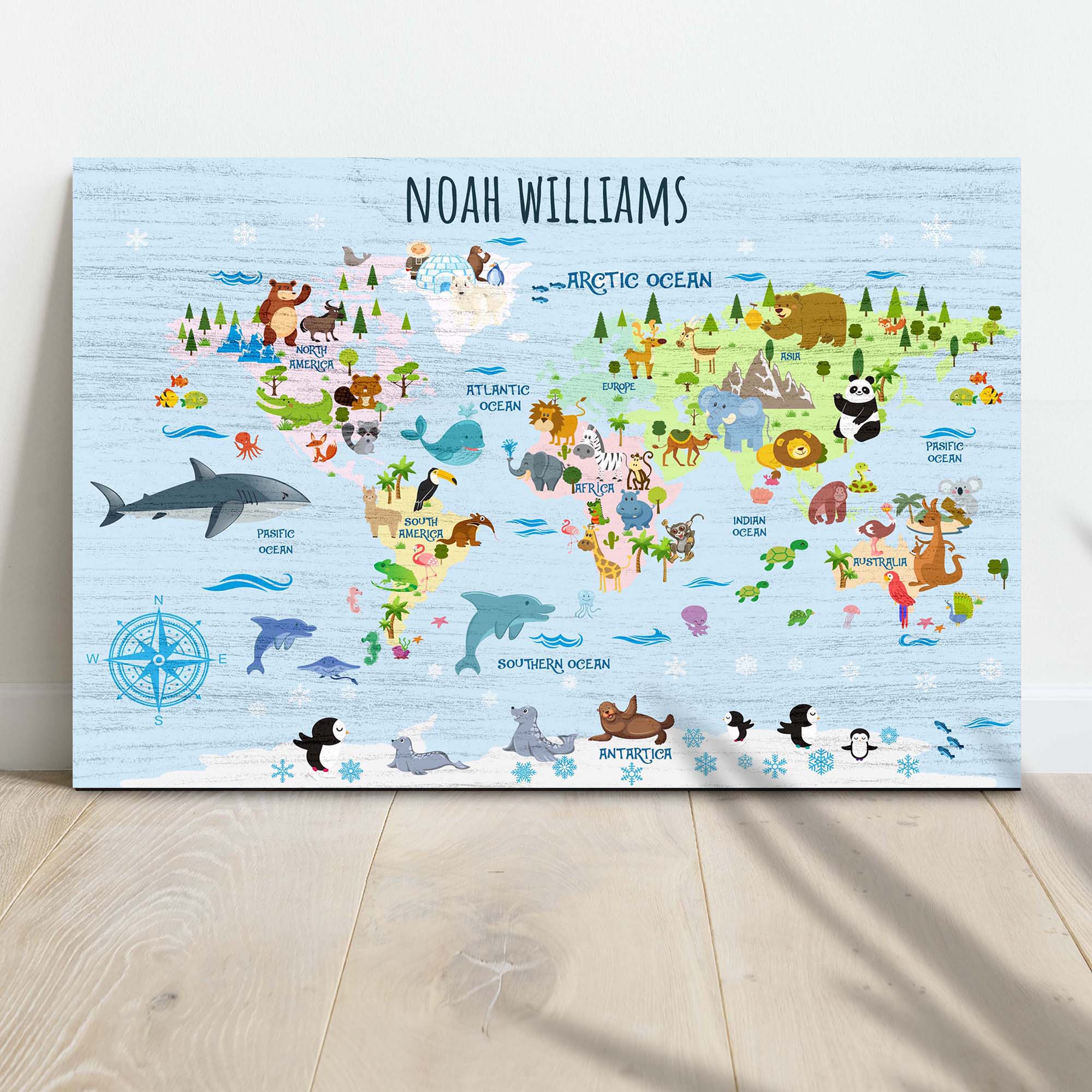 Animals And Countries Map Sign on sale at MyriadMart
