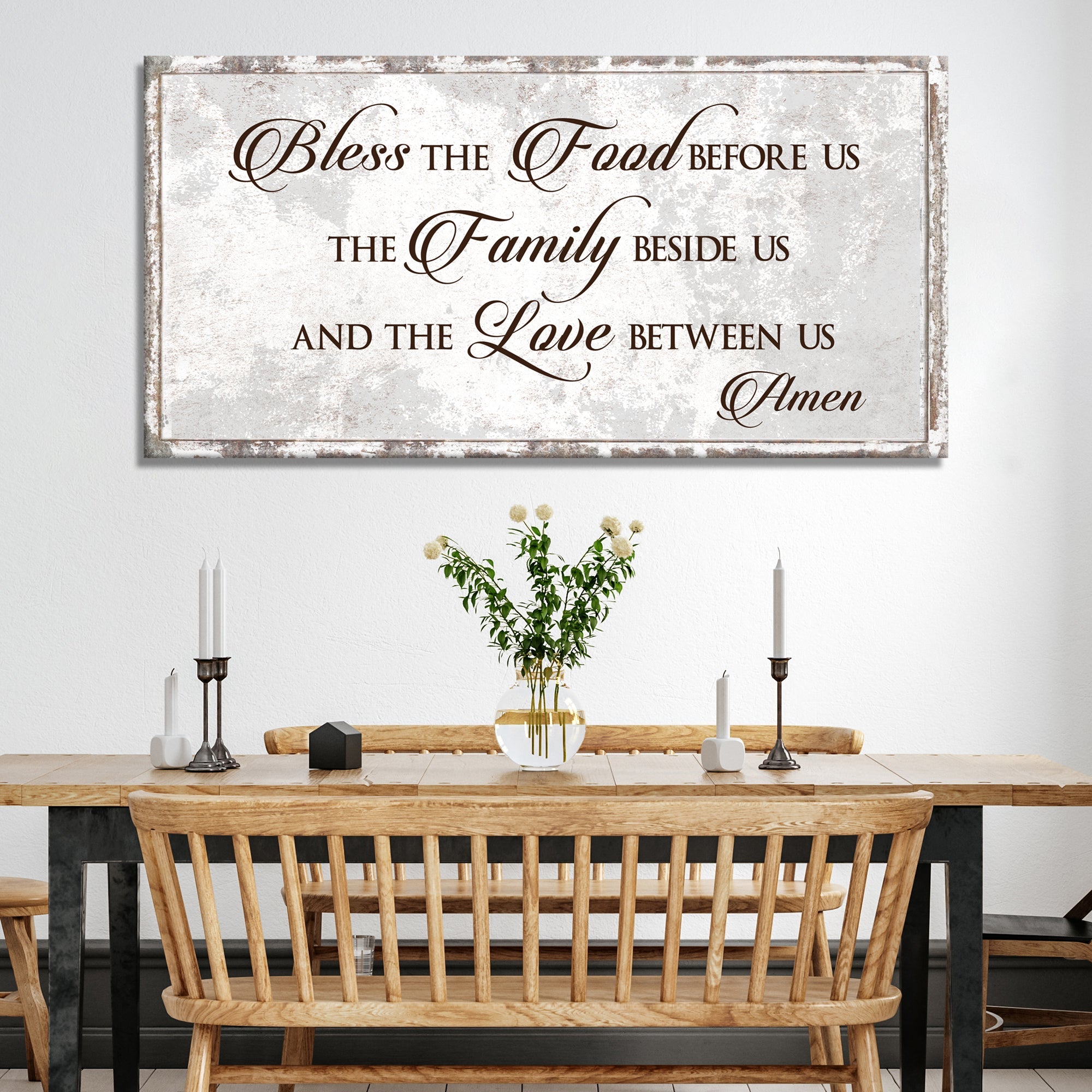 Bless Our Food, Family, And Love Sign on sale at MyriadMart