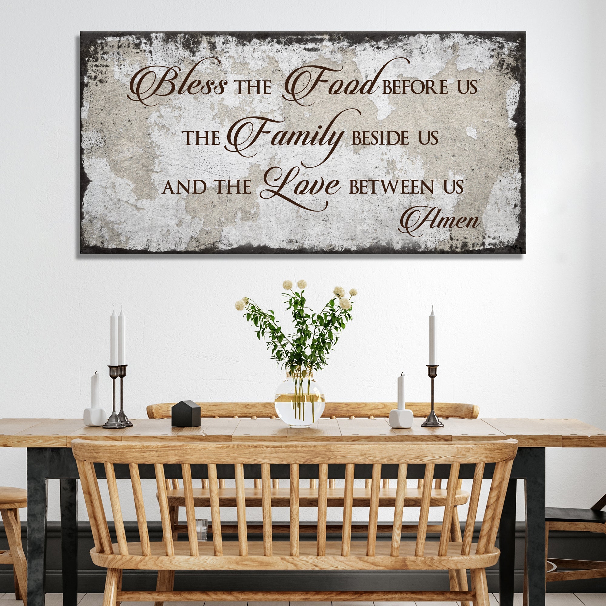 Bless Our Food, Family, And Love Sign on sale at MyriadMart