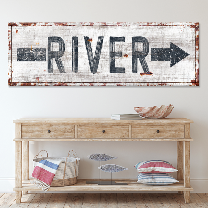 River Arrow Sign on sale at MyriadMart
