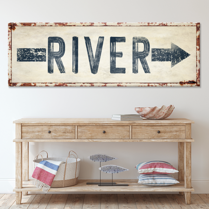 River Arrow Sign on sale at MyriadMart