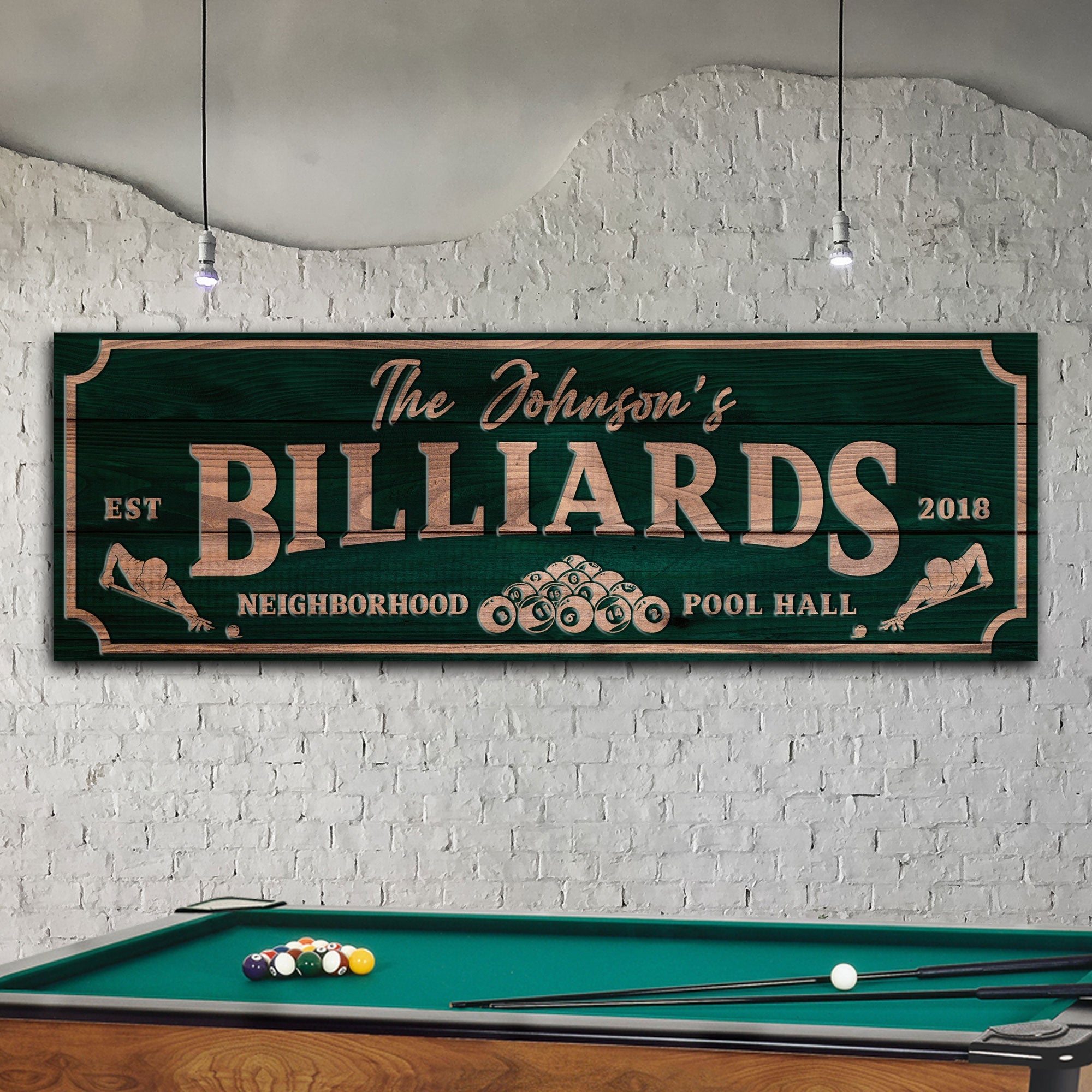 Neighborhood Pool Hall Billiards Sign on sale at MyriadMart
