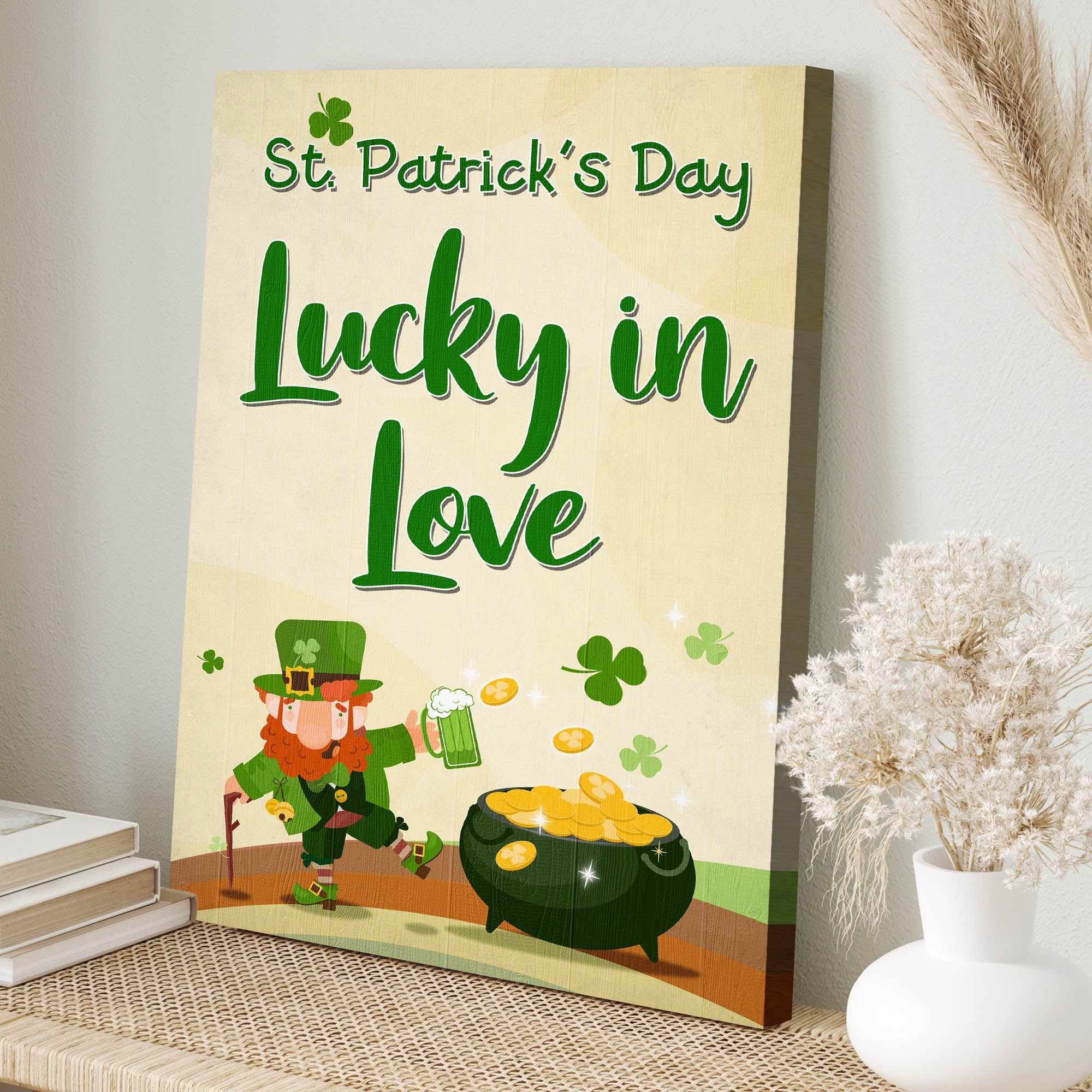 St. Patrick's Day Lucky In Love Sign on sale at MyriadMart